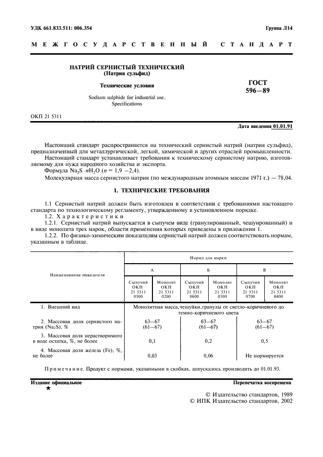 ГОСТ 596-89