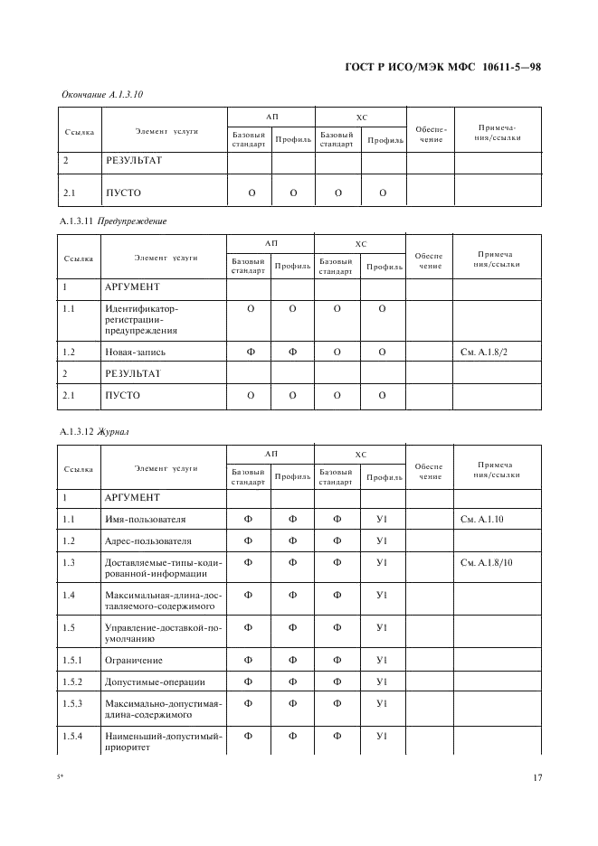 ГОСТ Р ИСО/МЭК МФС 10611-5-98