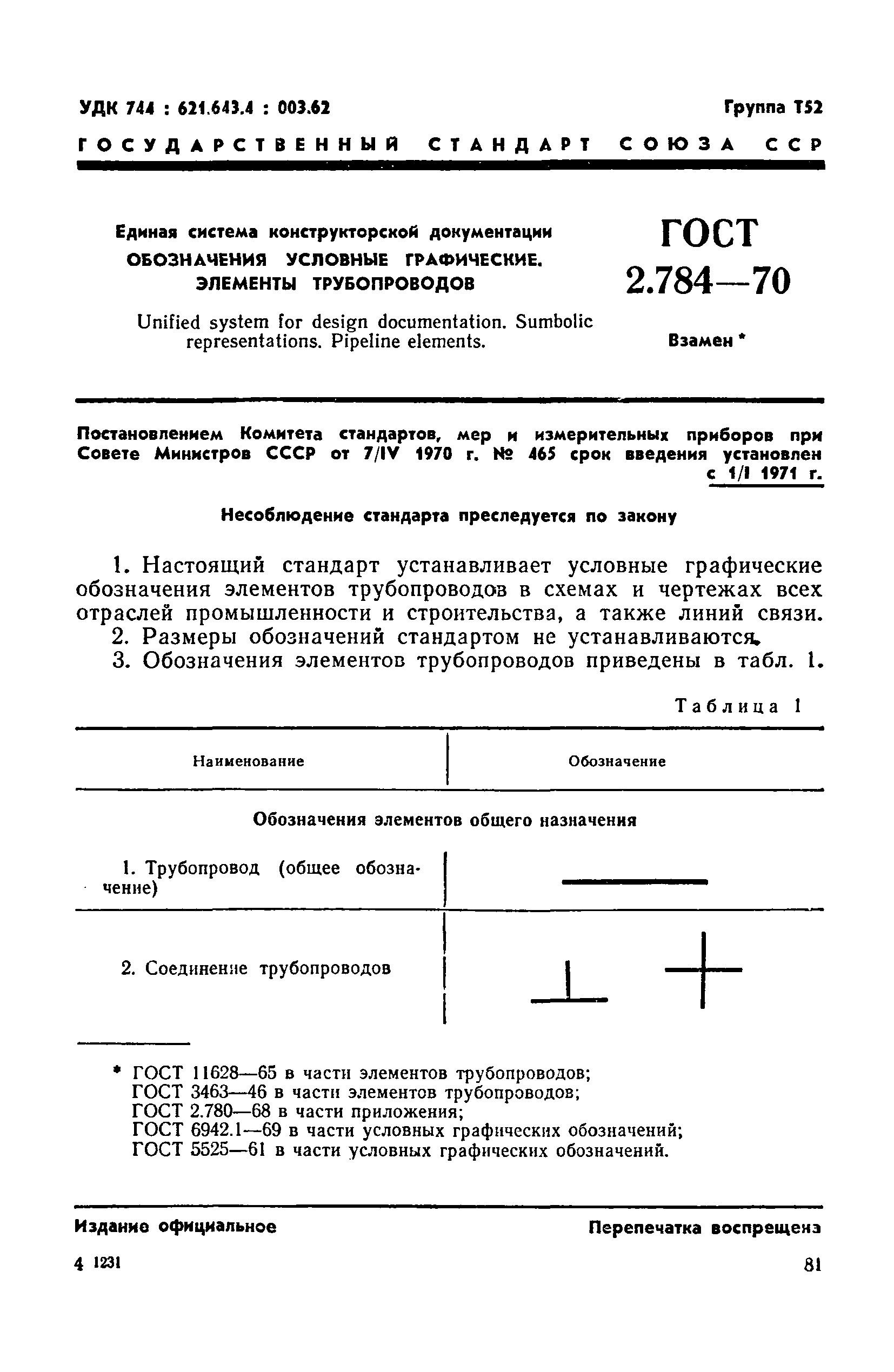 ГОСТ 2.784-70