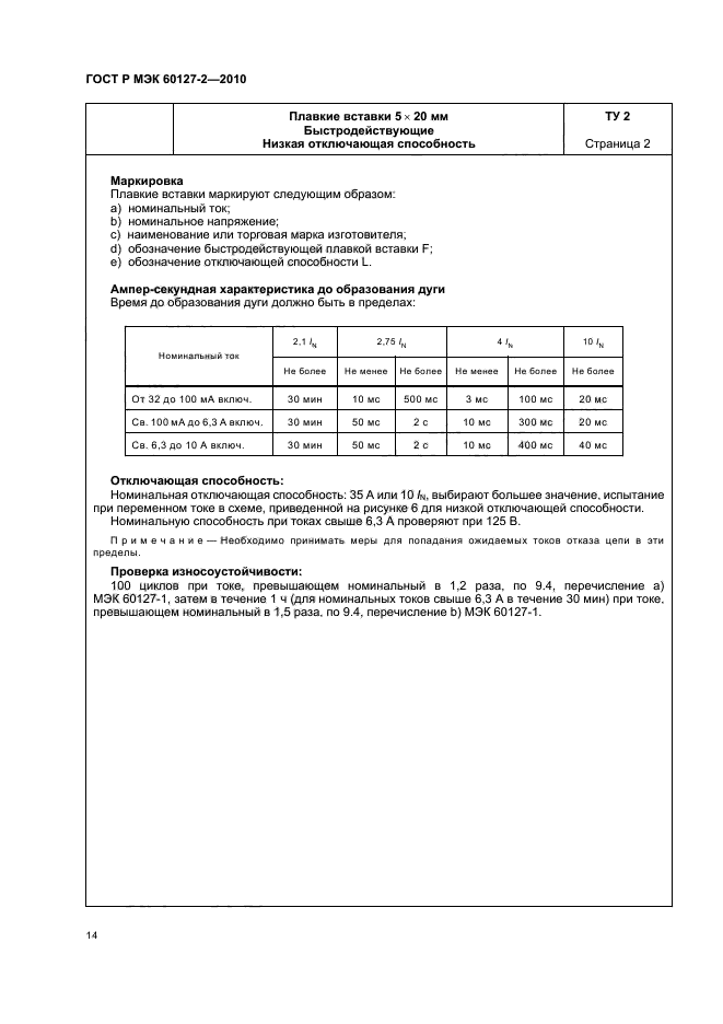 ГОСТ Р МЭК 60127-2-2010