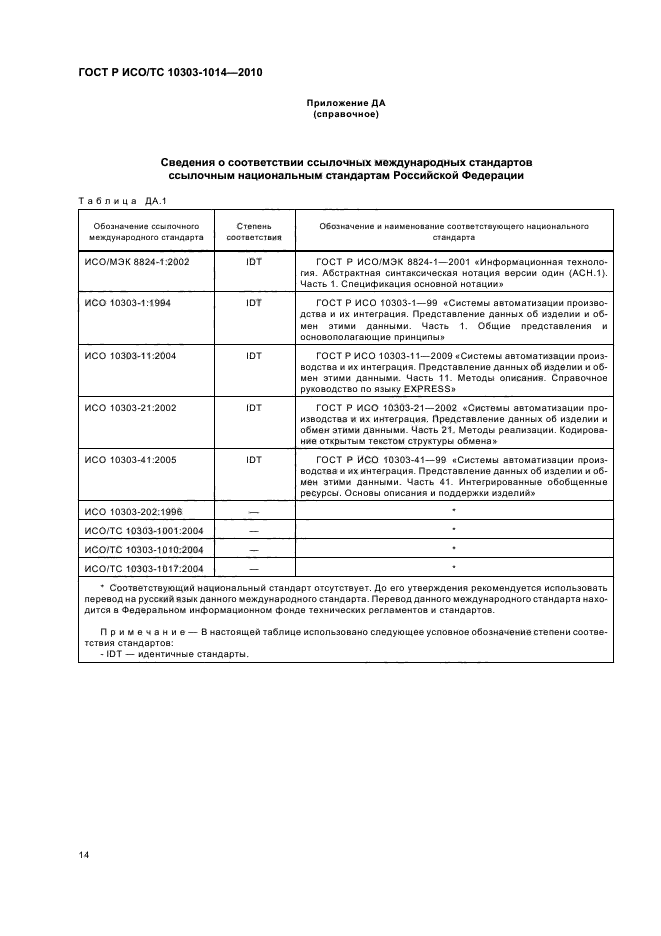 ГОСТ Р ИСО/ТС 10303-1014-2010