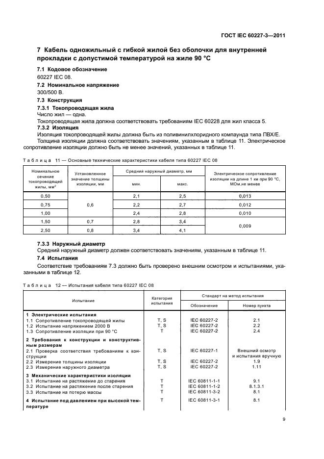 ГОСТ IEC 60227-3-2011