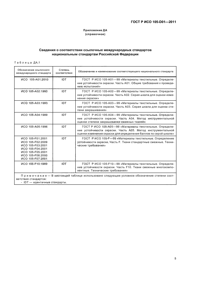 ГОСТ Р ИСО 105-D01-2011