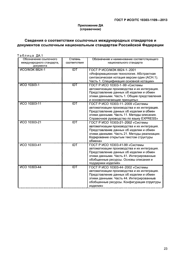 ГОСТ Р ИСО/ТС 10303-1109-2013