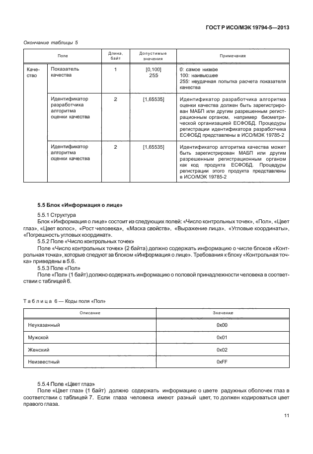 ГОСТ Р ИСО/МЭК 19794-5-2013