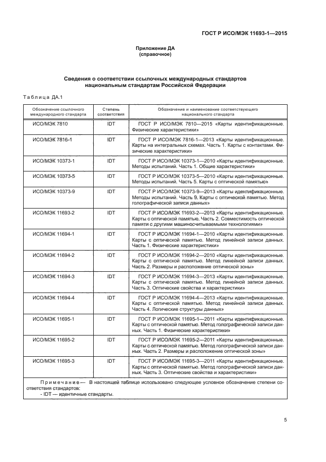 ГОСТ Р ИСО/МЭК 11693-1-2015