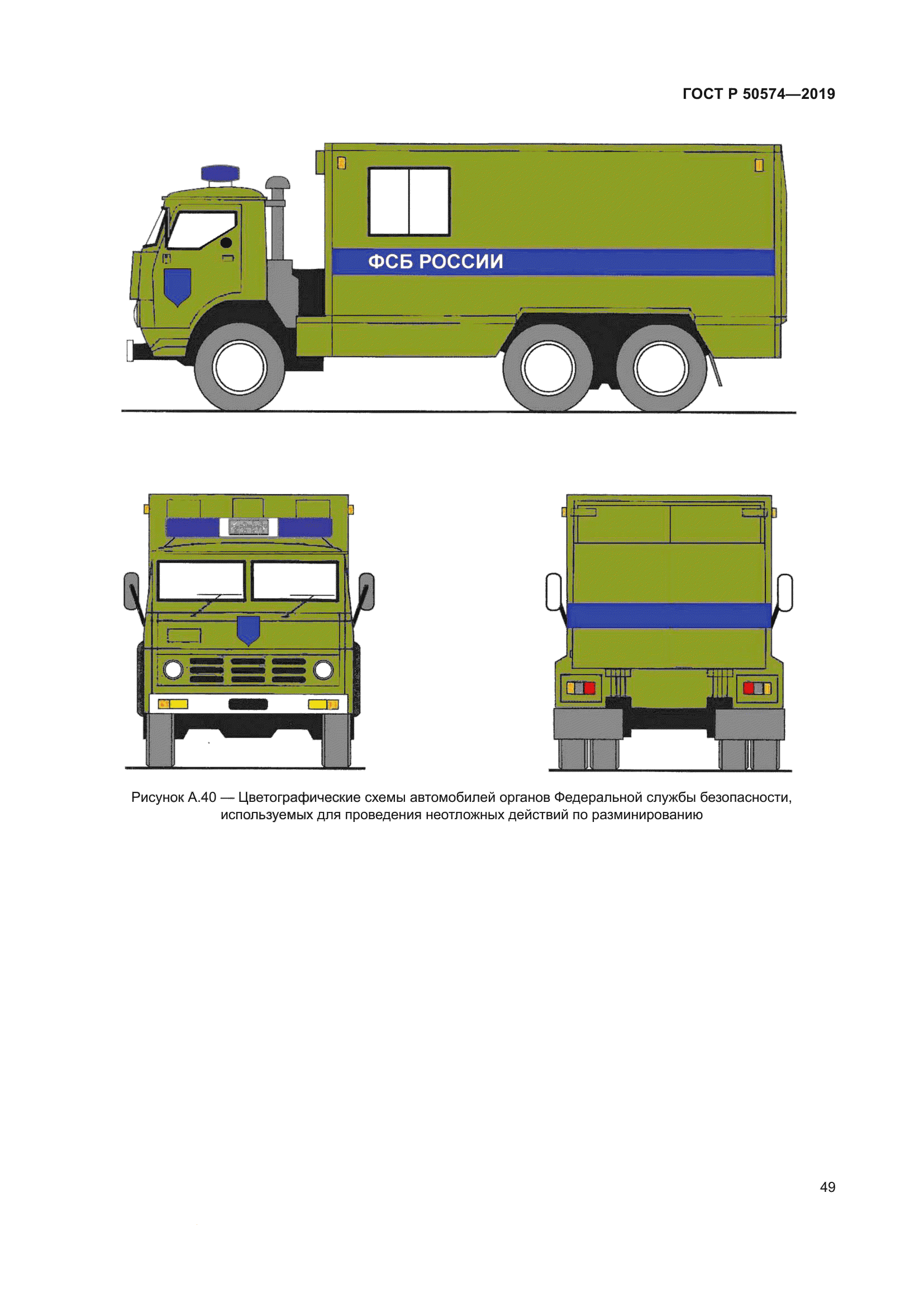 Скачать ГОСТ Р 50574-2019 Автомобили, автобусы и мотоциклы оперативных служб.  Цветографические схемы, опознавательные знаки, надписи, специальные  световые и звуковые сигналы. Общие требования