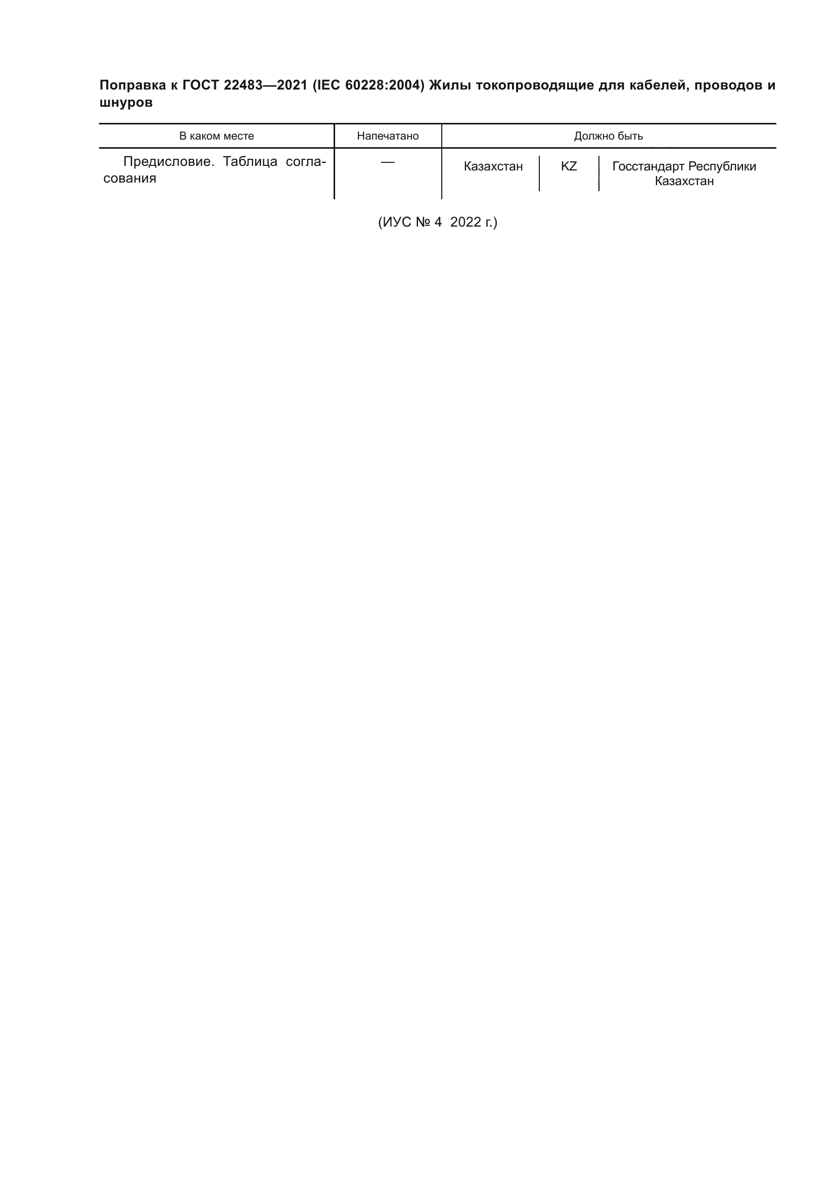 Поправка к ГОСТ 22483-2021