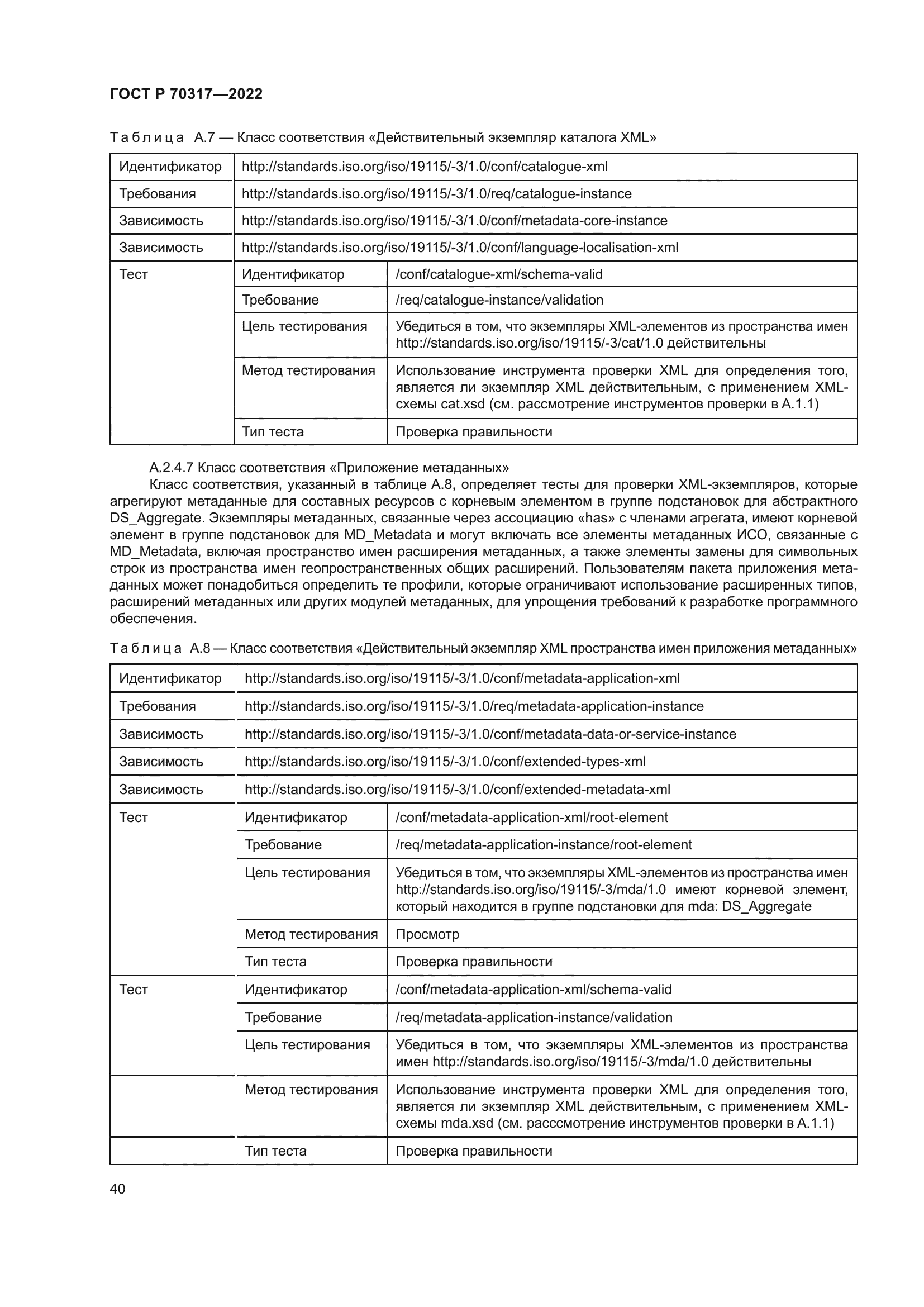 Скачать ГОСТ Р 70317-2022 Пространственные данные. Метаданные. Часть 3.  Реализация XML-схемы для основных понятий