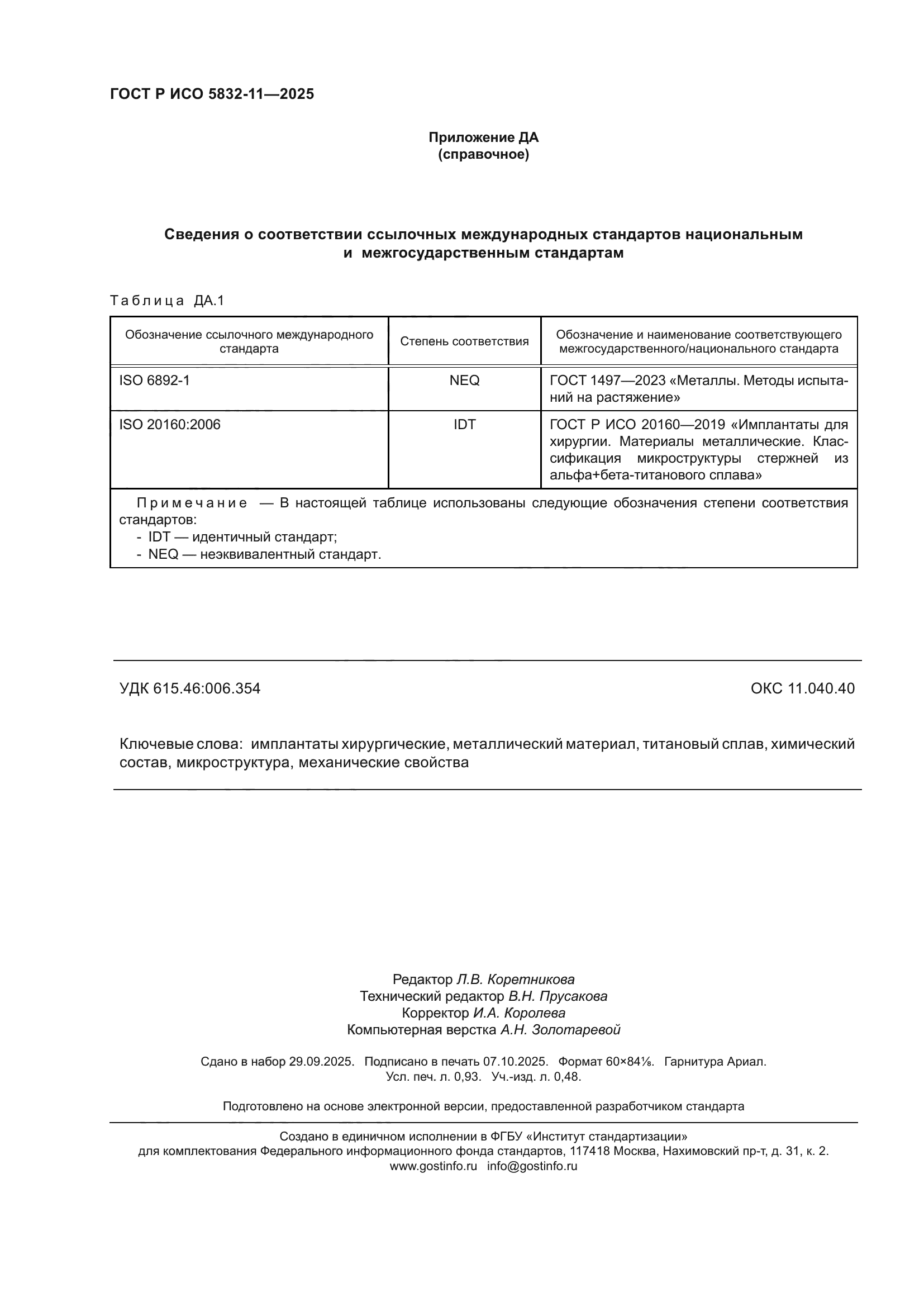 ГОСТ Р ИСО 5832-11-2025