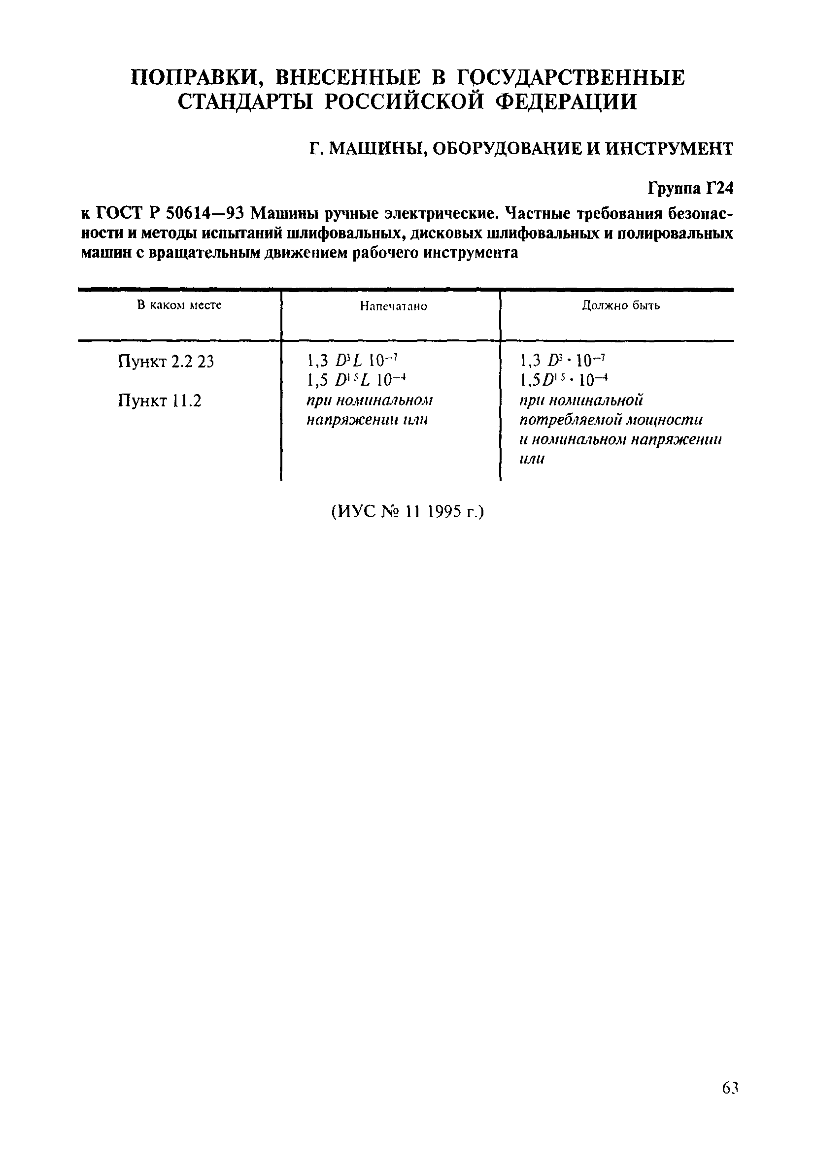 Скачать ГОСТ Р 50614-93 Машины ручные электрические. Частные требования  безопасности и методы испытаний шлифовальных, дисковых шлифовальных и  полировальных машин с вращательным движением рабочего инструмента
