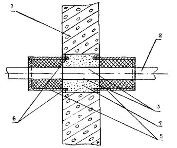 1-уд. Узел прохода водопровода через деформационный шов. Схема проходного узла в бане. 905-28. Узел прохода теплосети через стену здания.