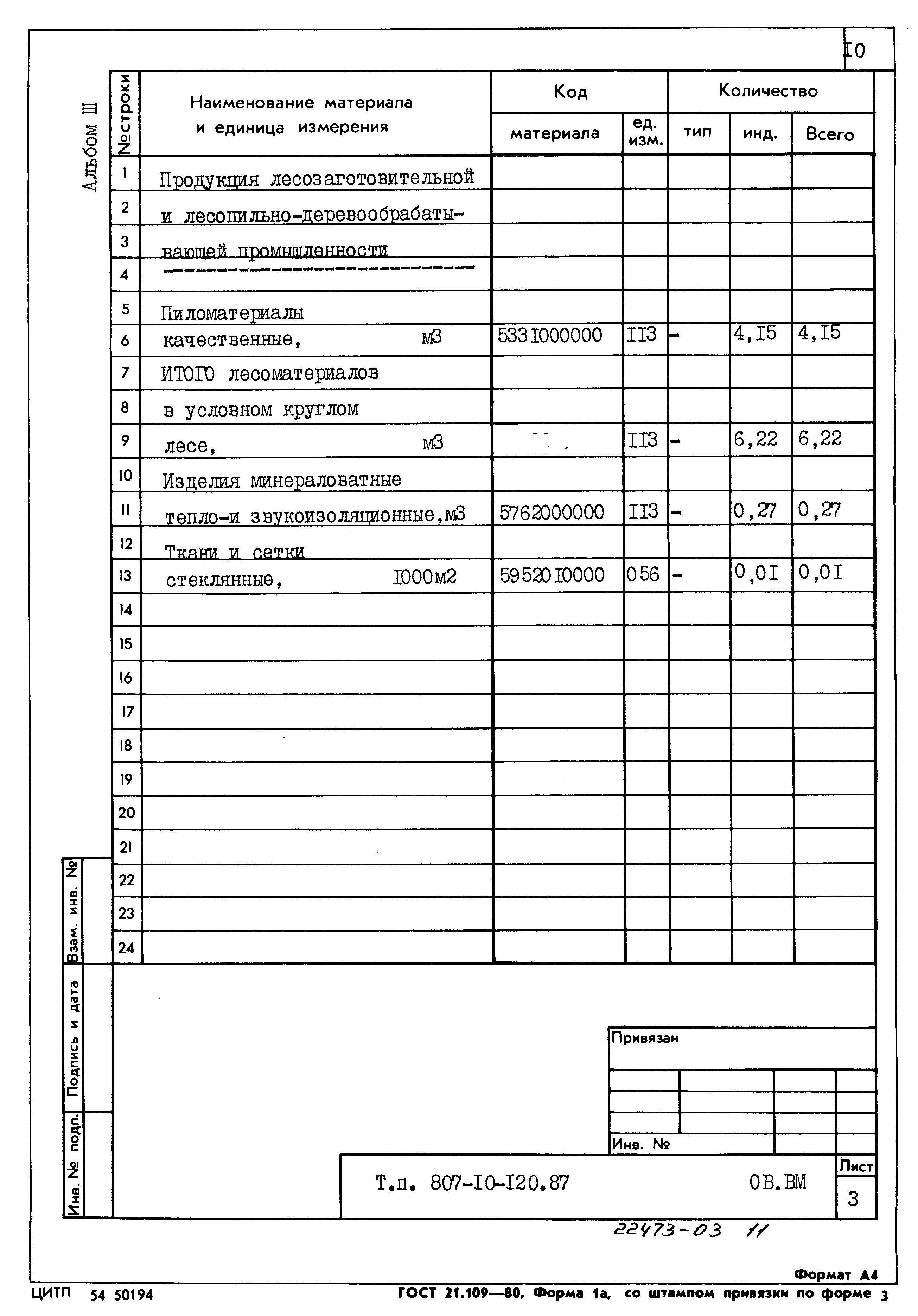 Типовой проект 807-10-120.87