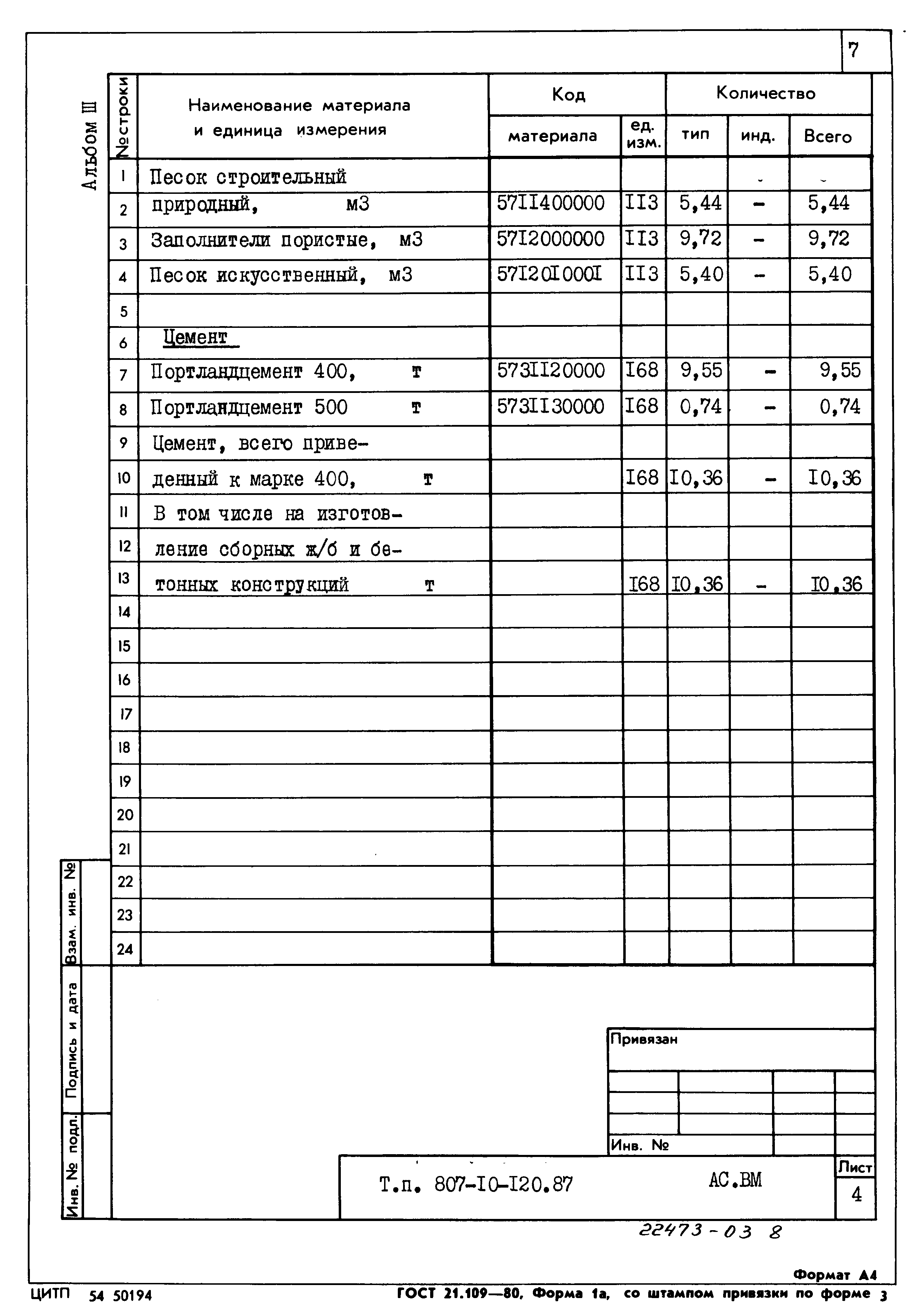 Типовой проект 807-10-120.87