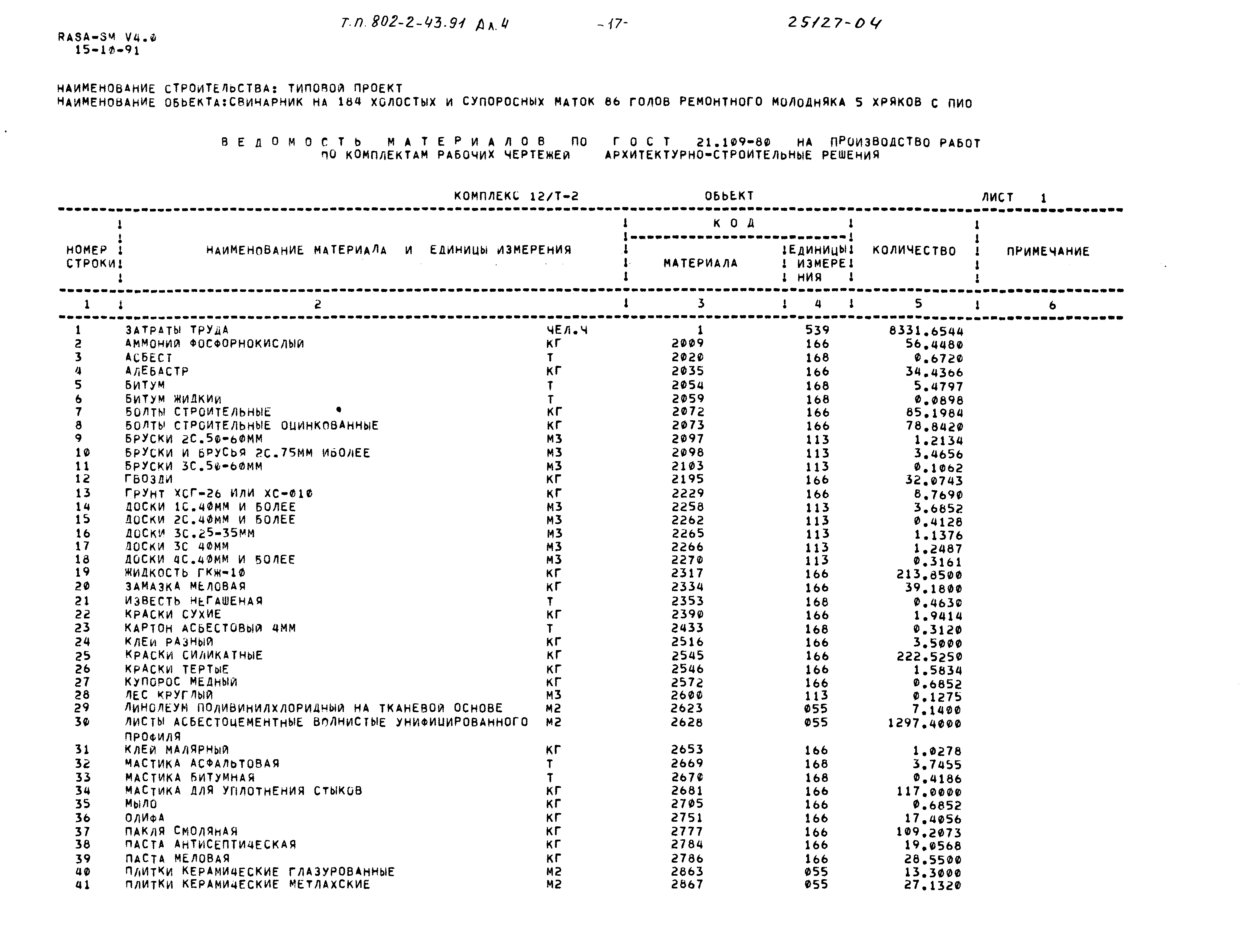 Типовой проект 802-2-43.91