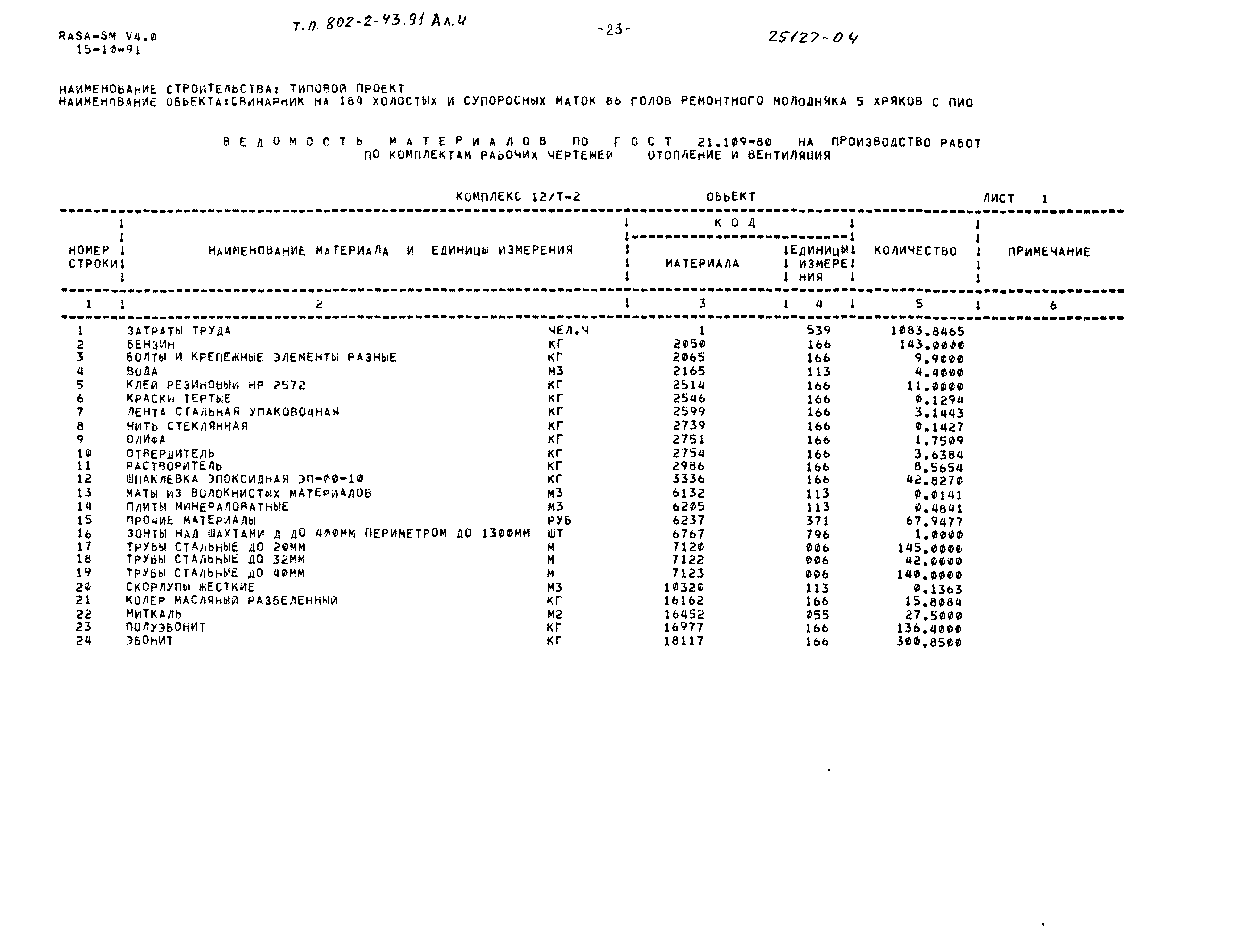 Типовой проект 802-2-43.91