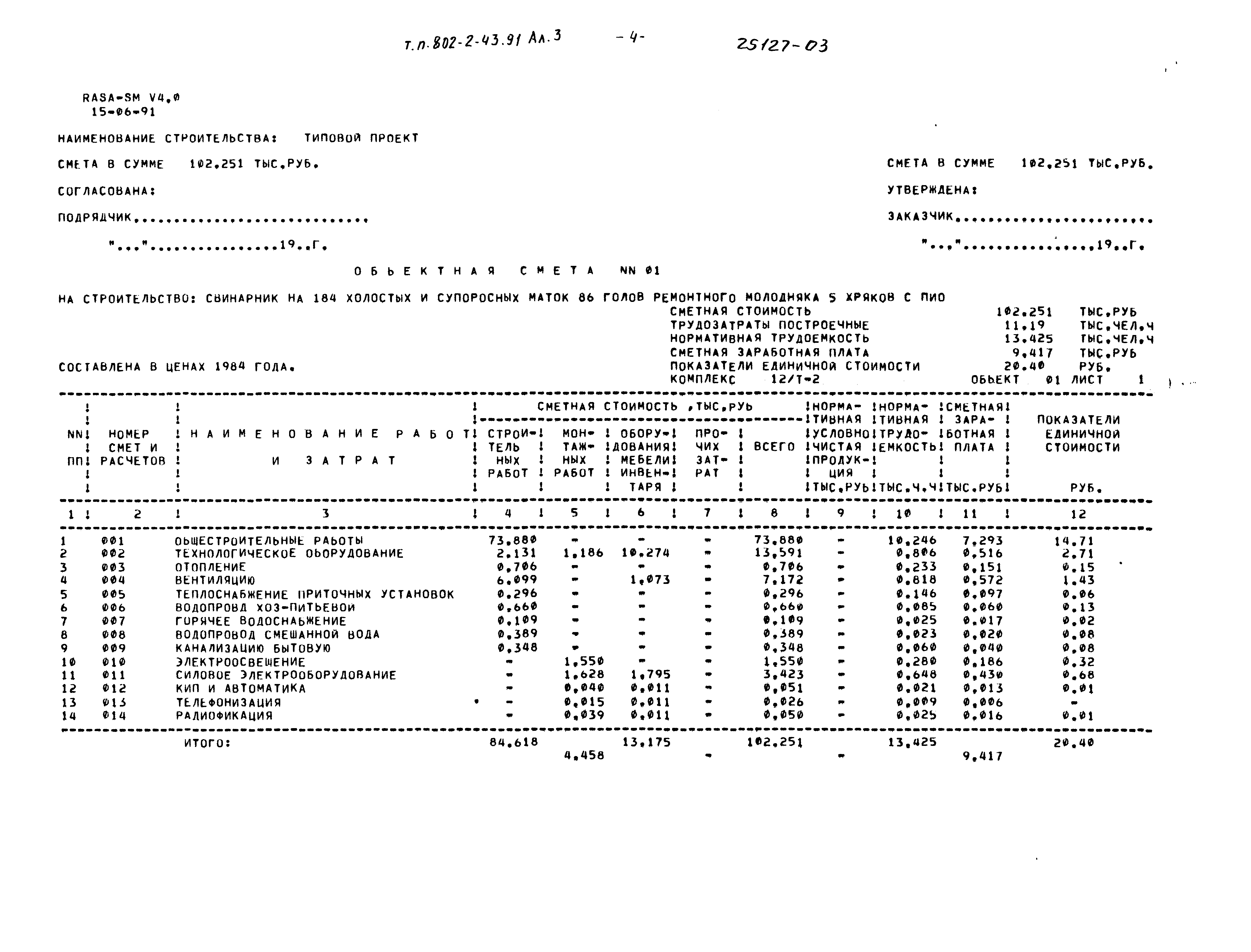Типовой проект 802-2-43.91