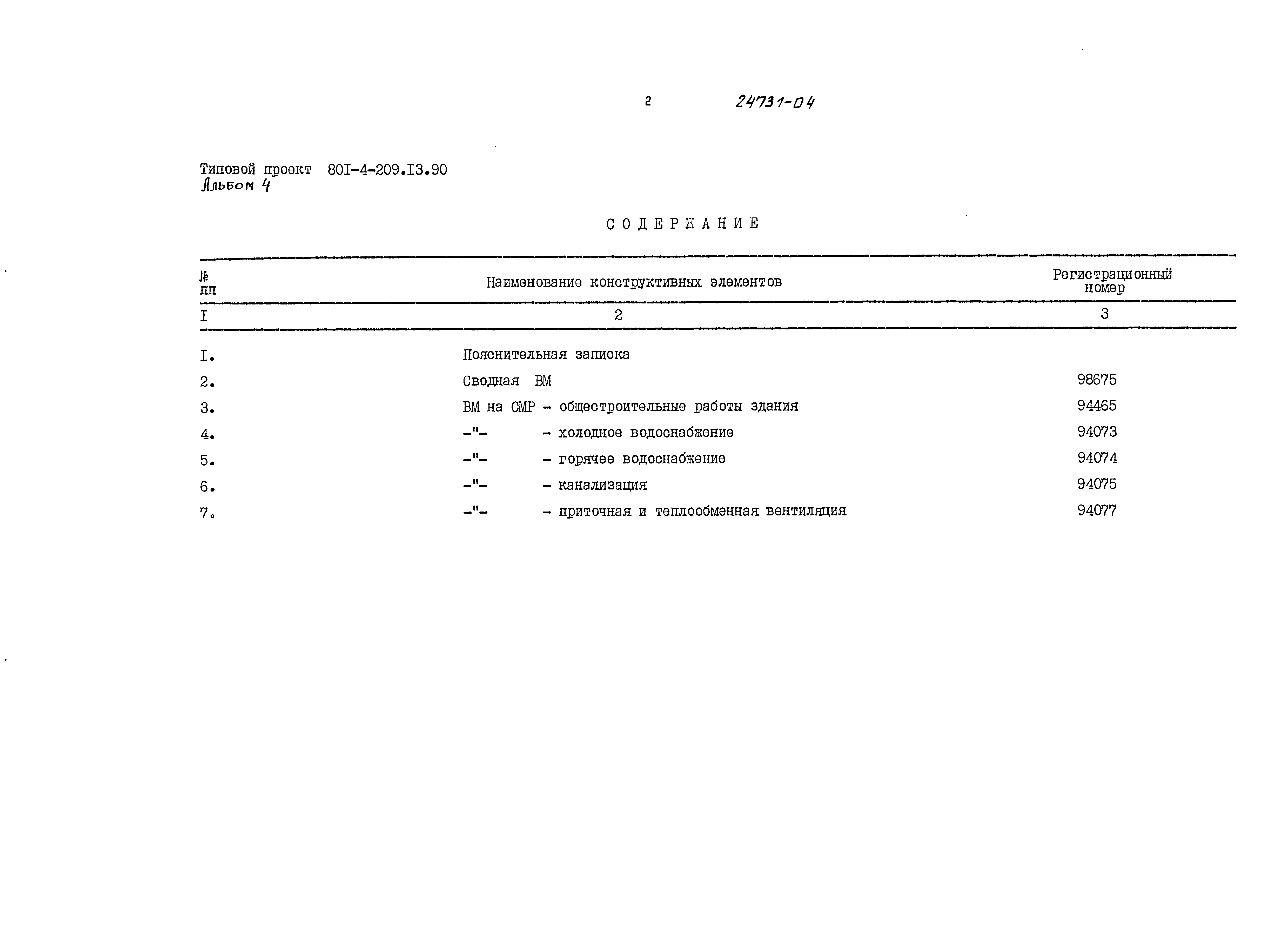 Типовой проект 801-4-209.13.90