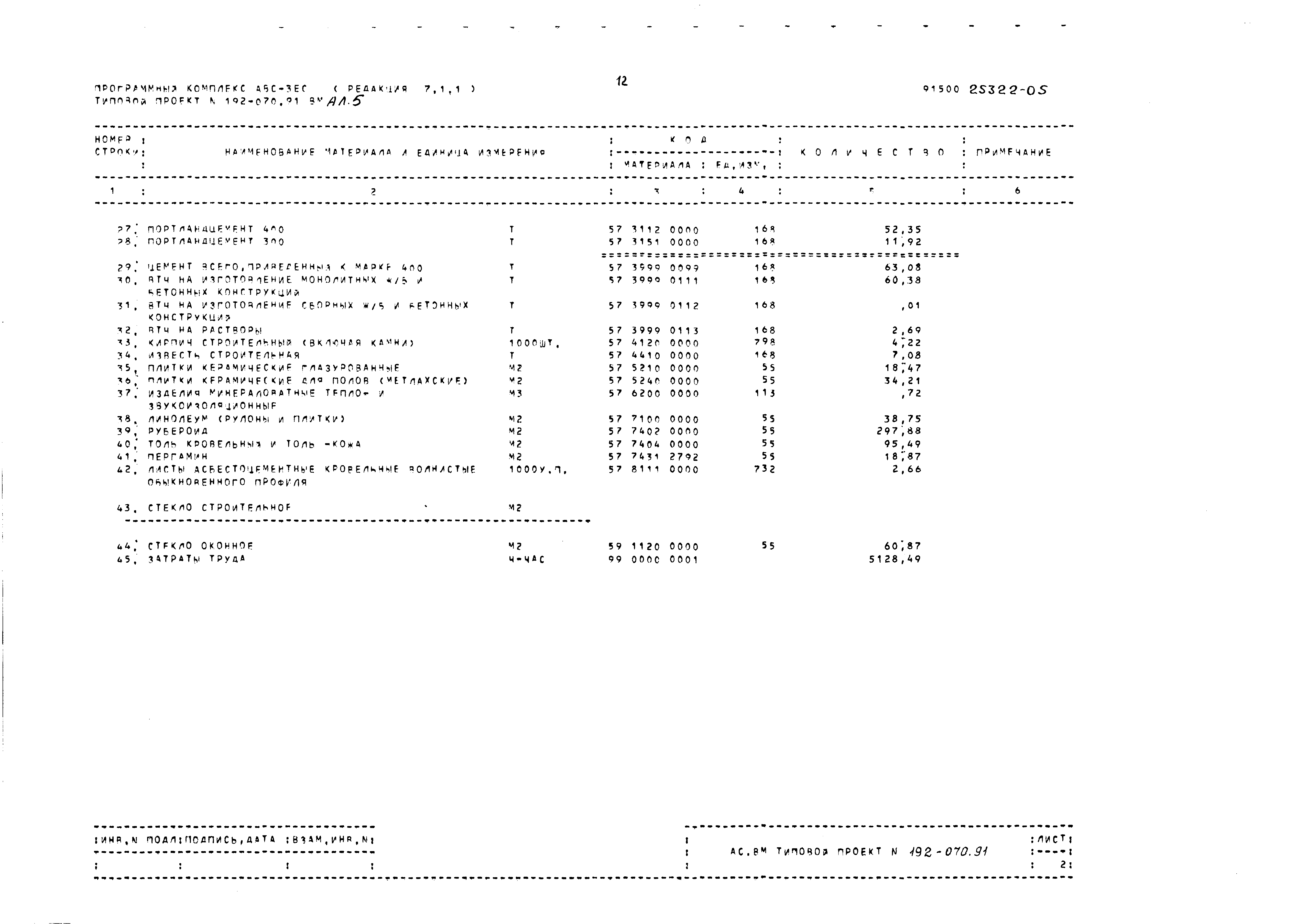 Типовой проект 192-070.91