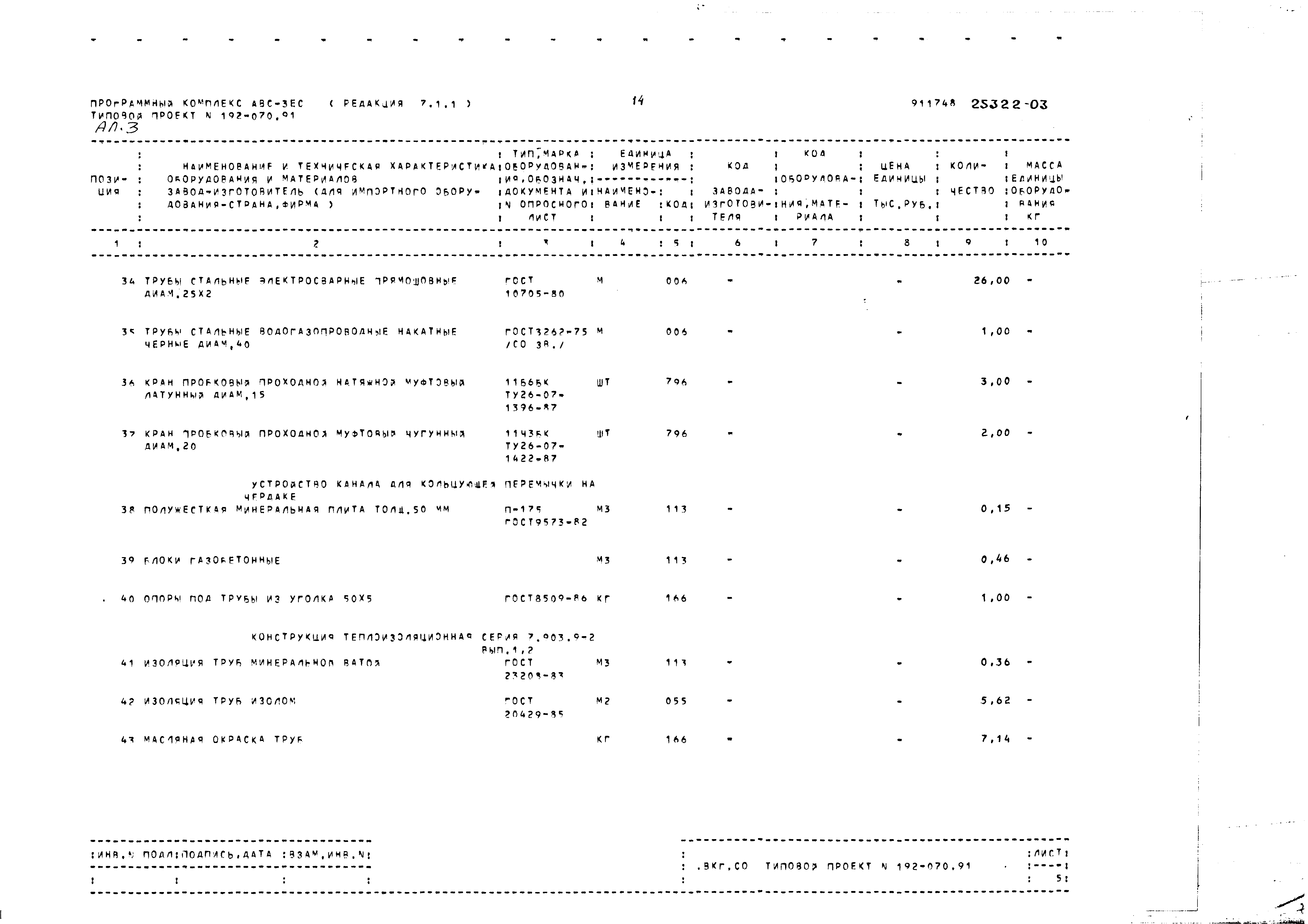 Типовой проект 192-070.91