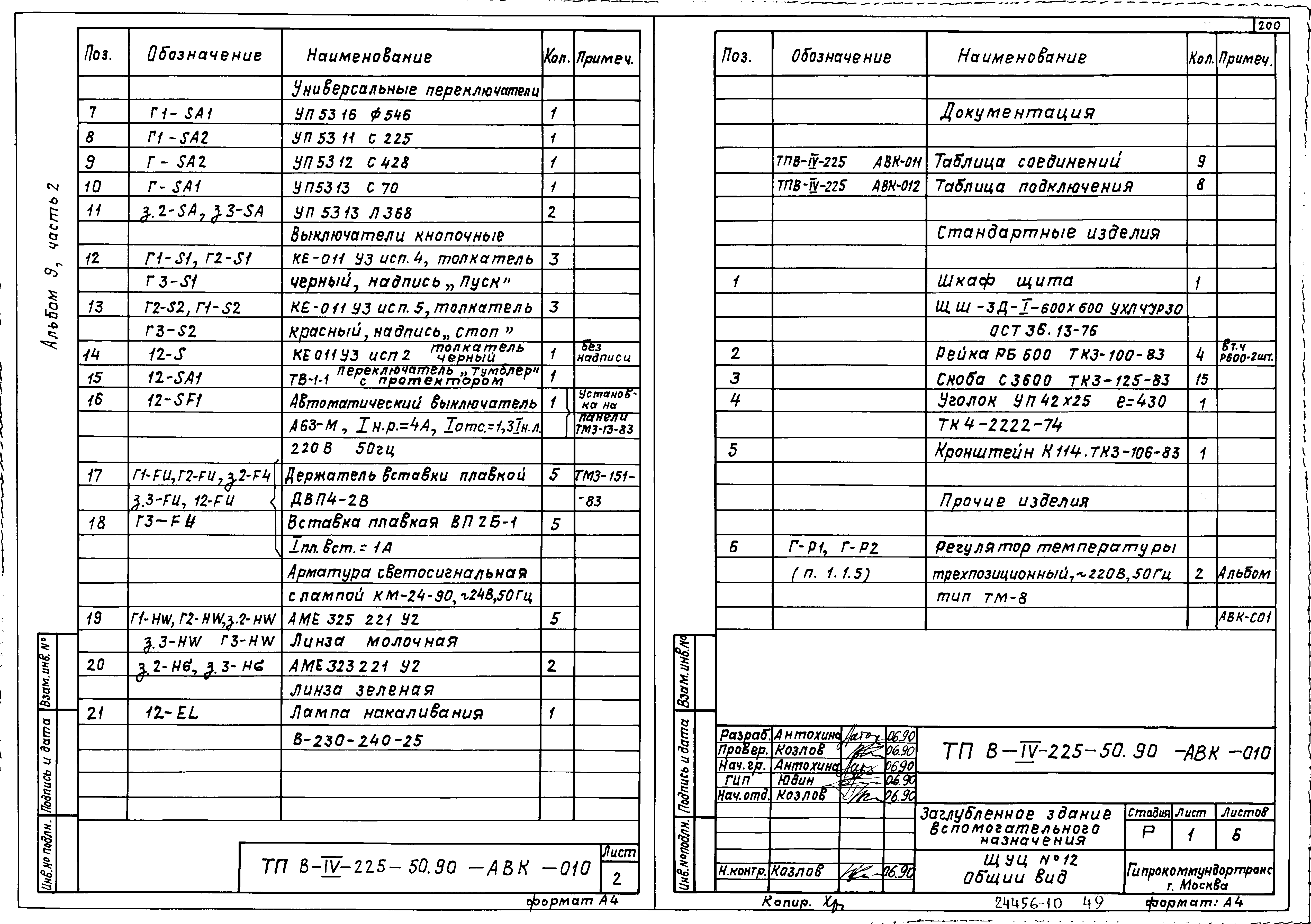 Типовой проект В-IV-225-50.90