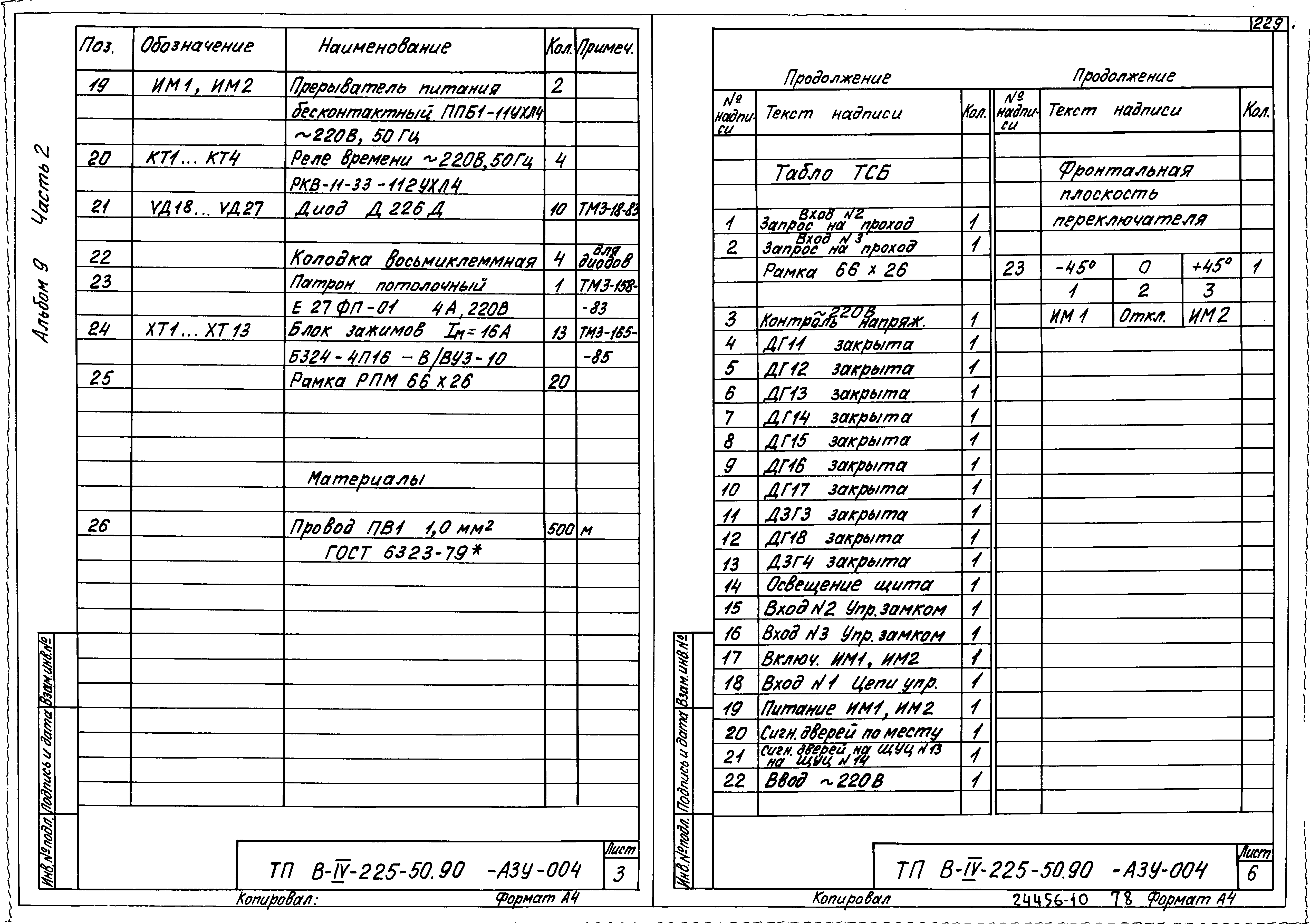 Типовой проект В-IV-225-50.90