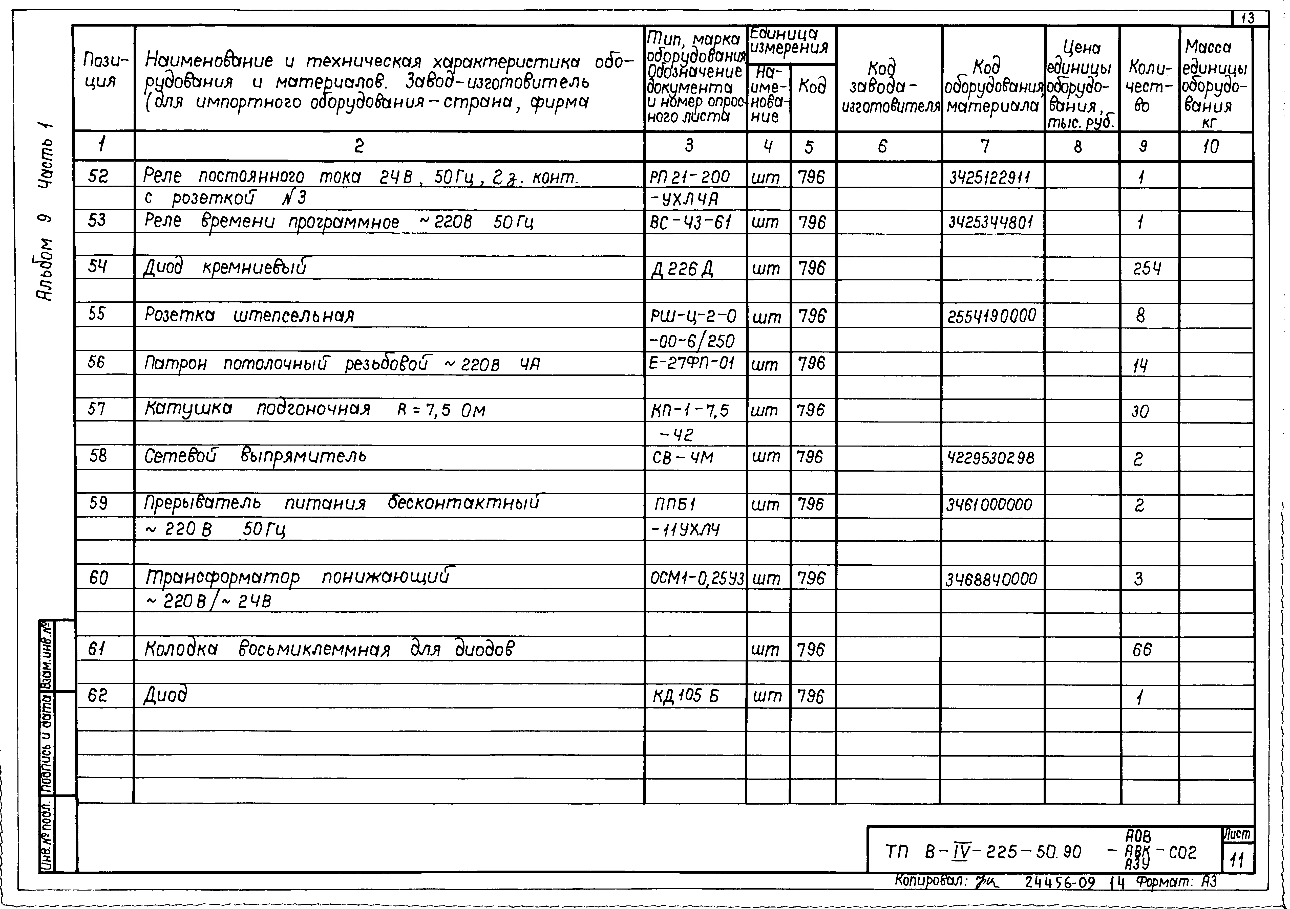 Типовой проект В-IV-225-50.90