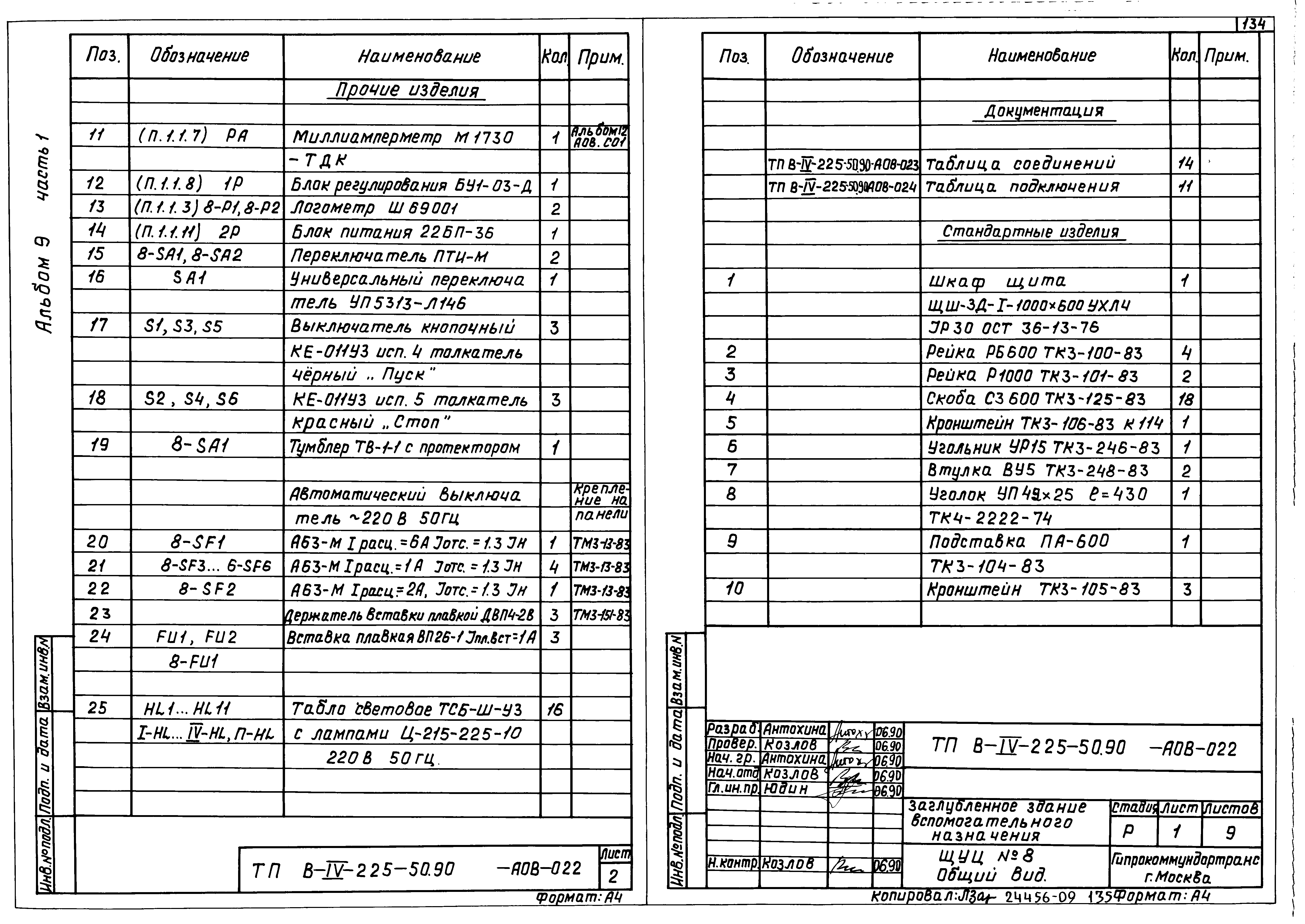 Типовой проект В-IV-225-50.90