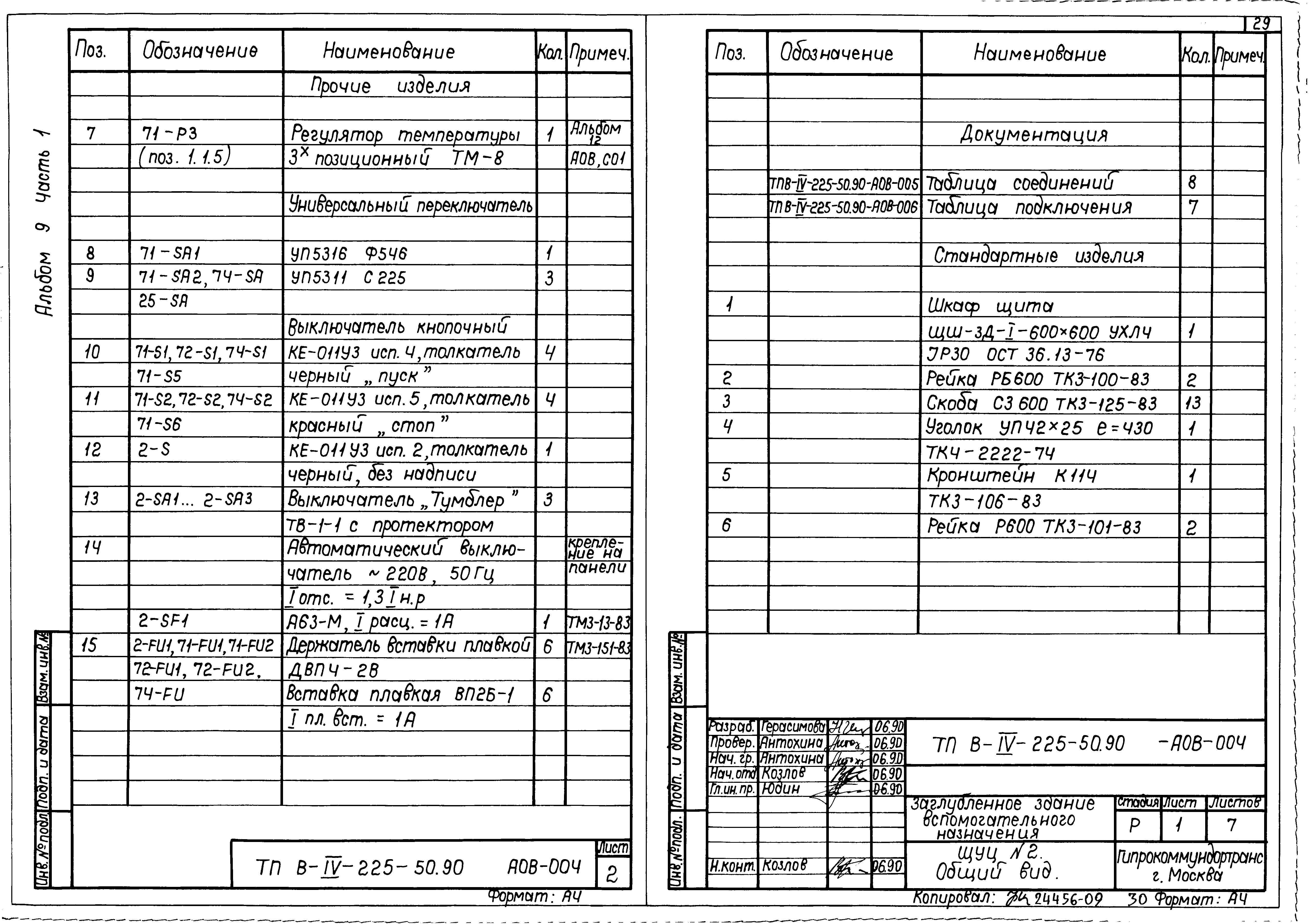 Типовой проект В-IV-225-50.90
