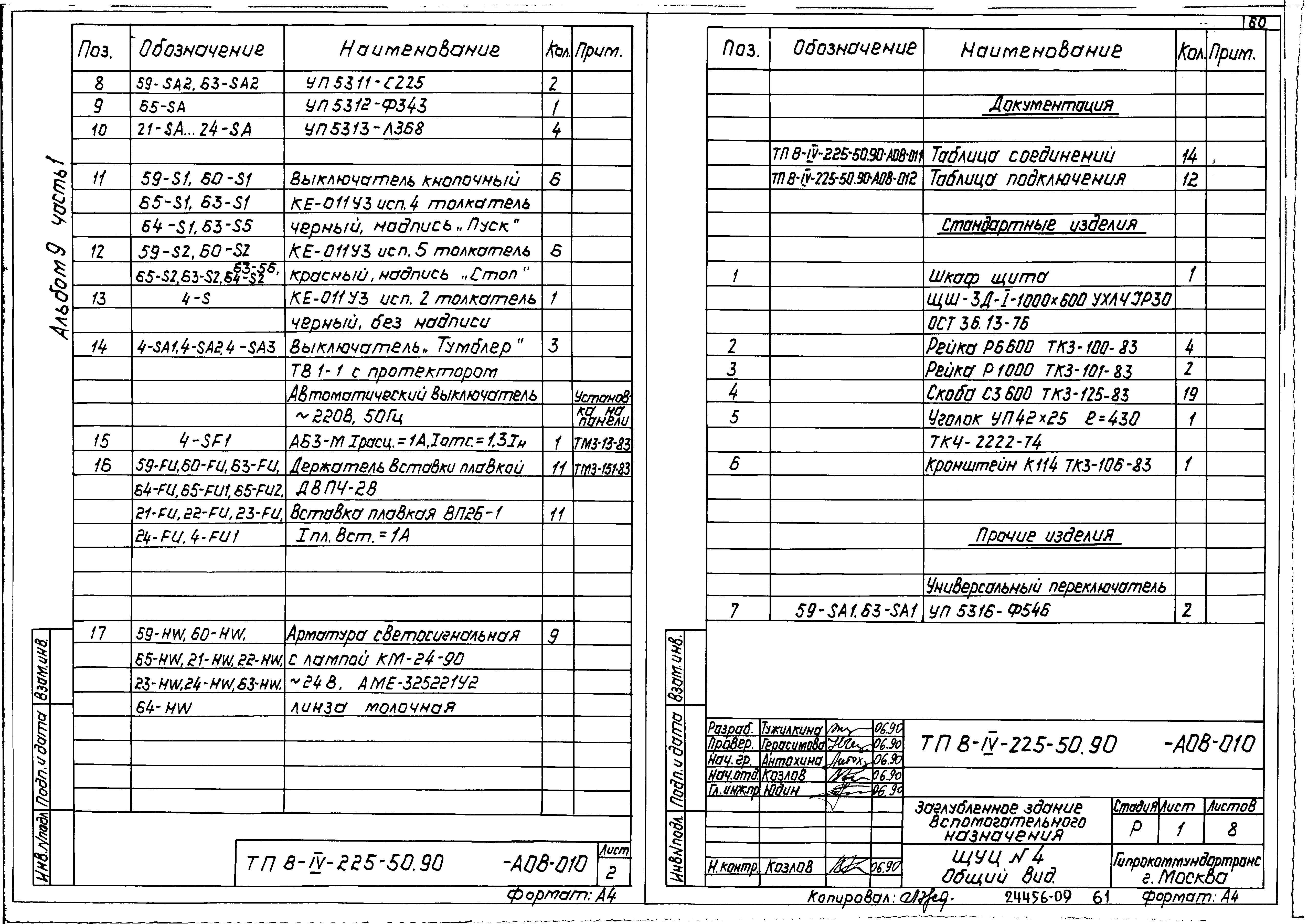 Типовой проект В-IV-225-50.90