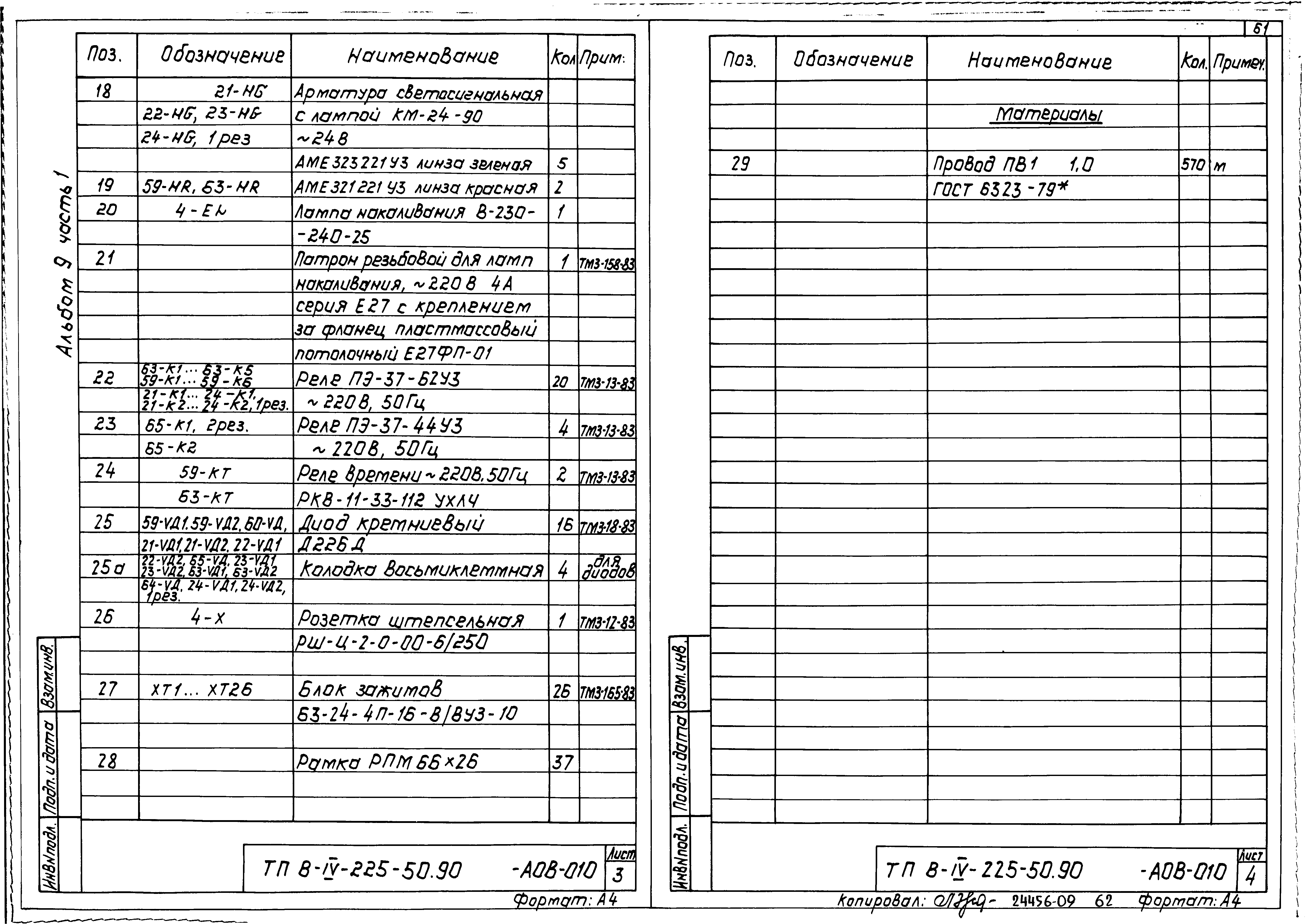 Типовой проект В-IV-225-50.90