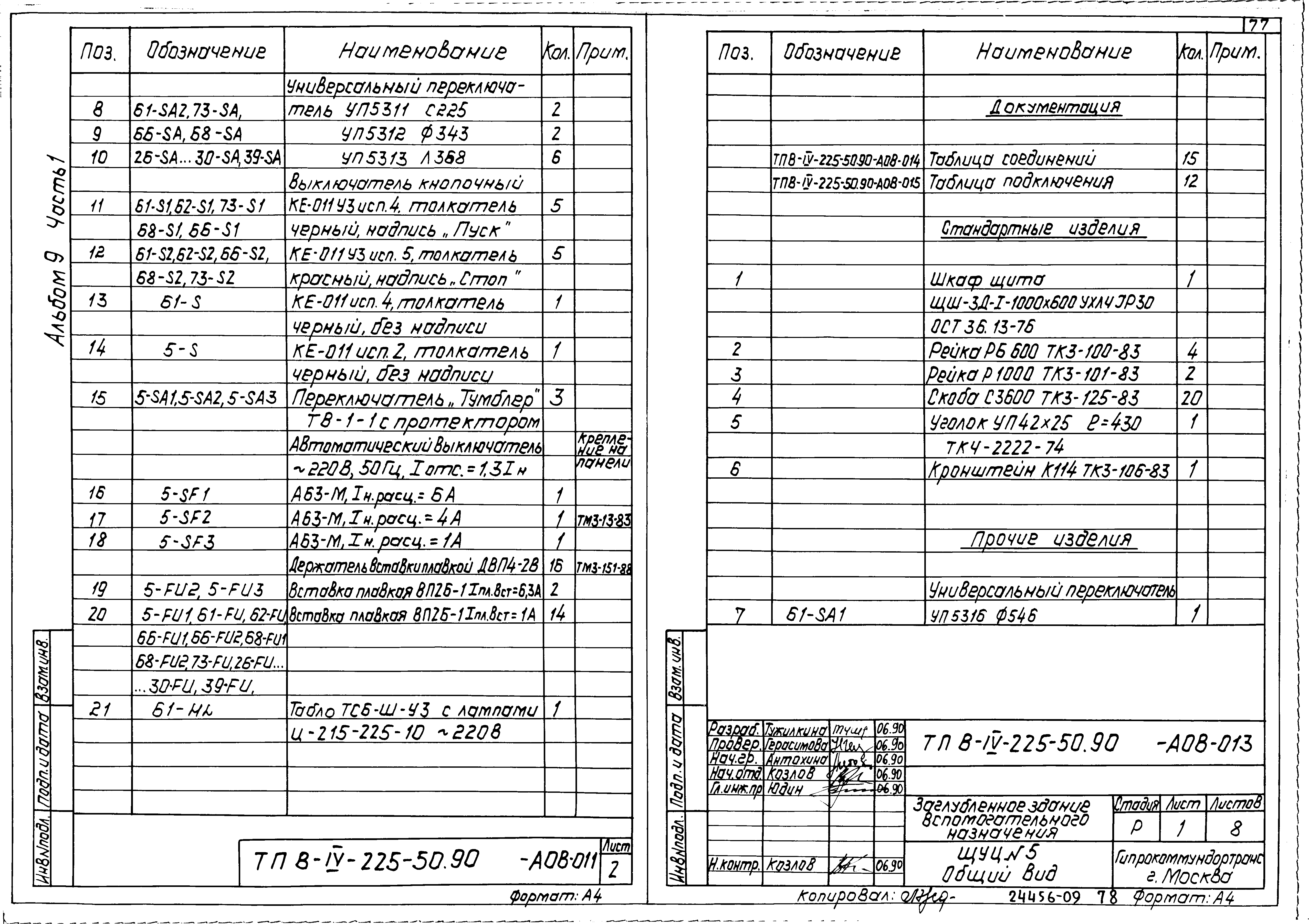 Типовой проект В-IV-225-50.90
