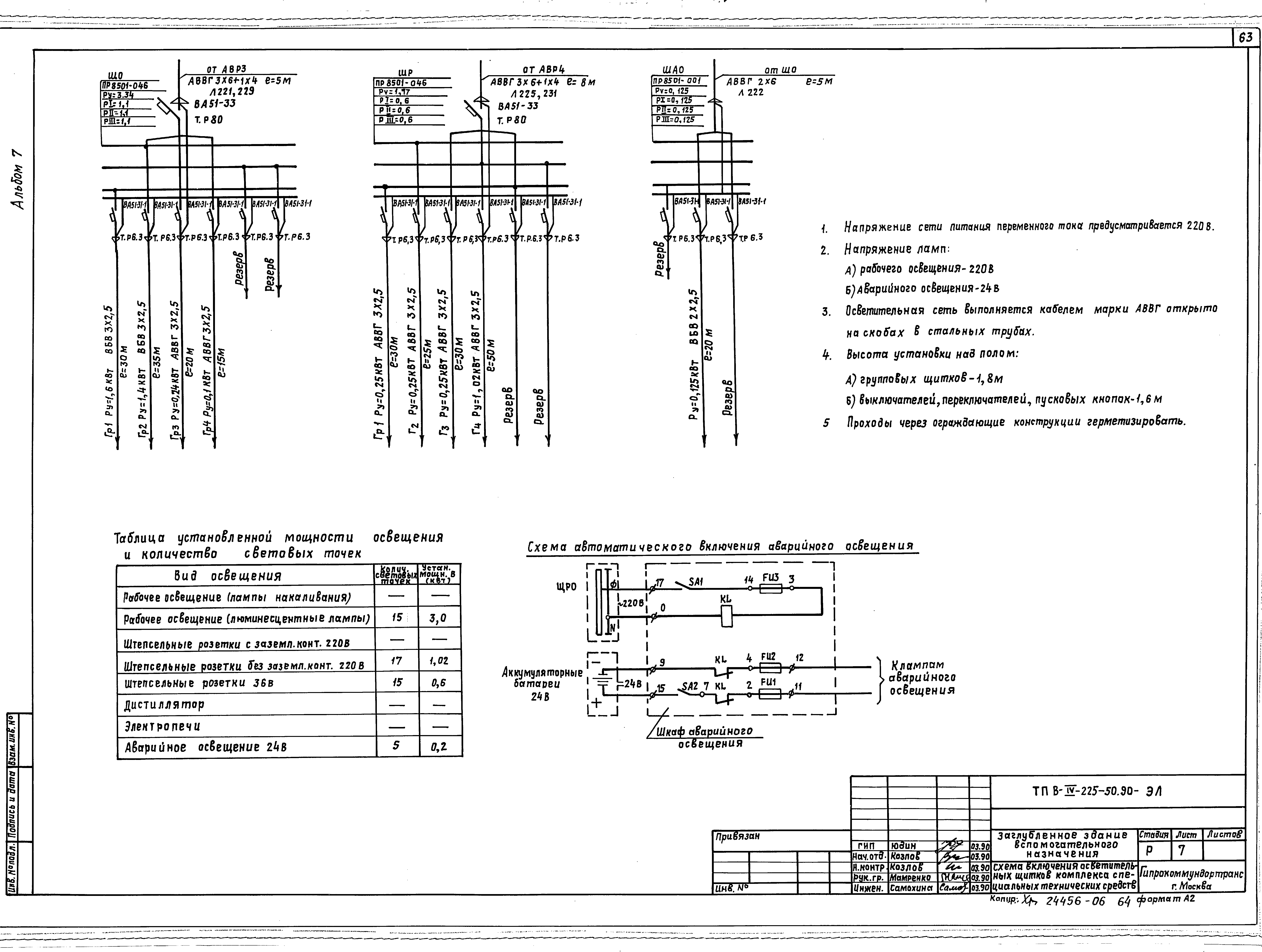 Типовой проект В-IV-225-50.90