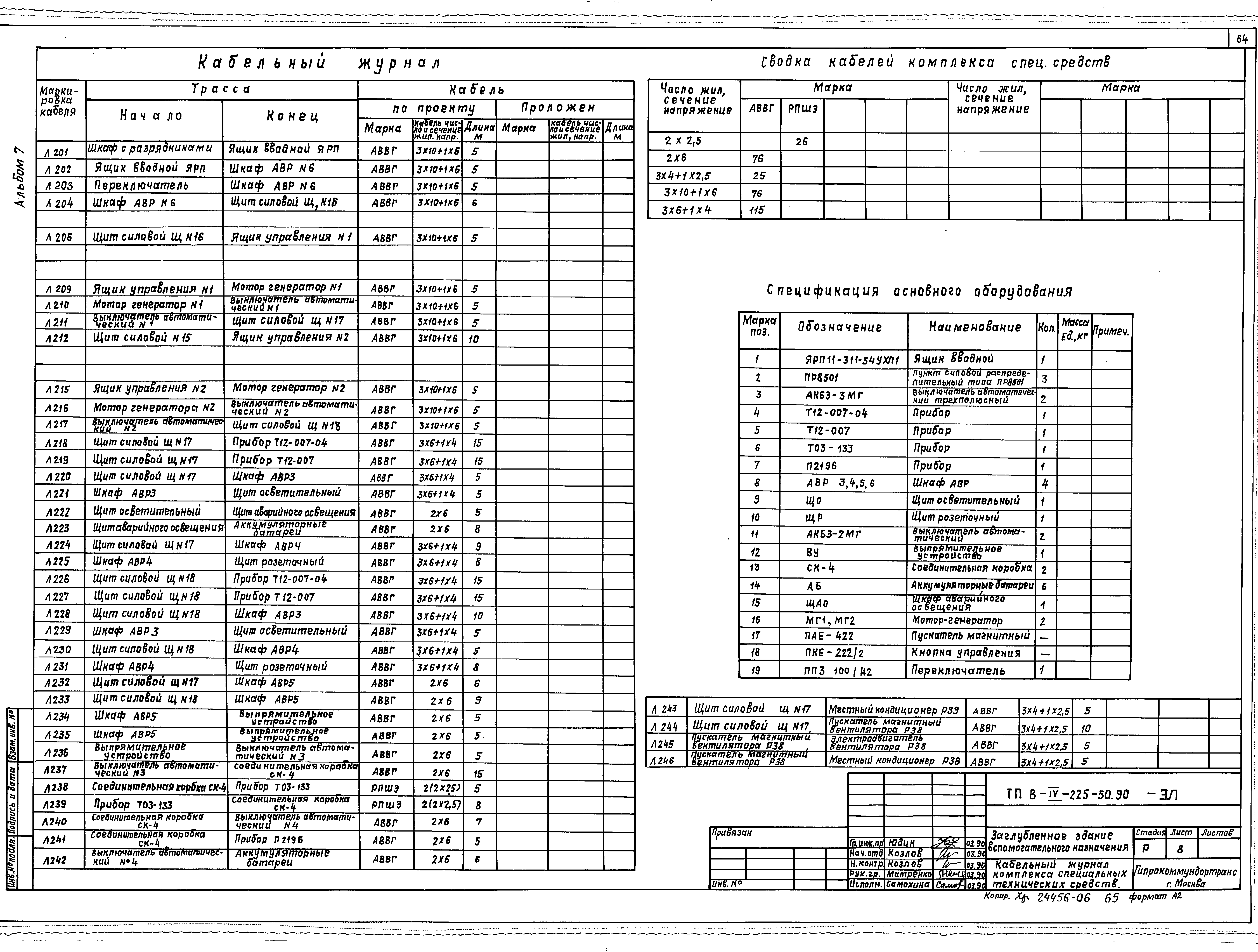 Типовой проект В-IV-225-50.90
