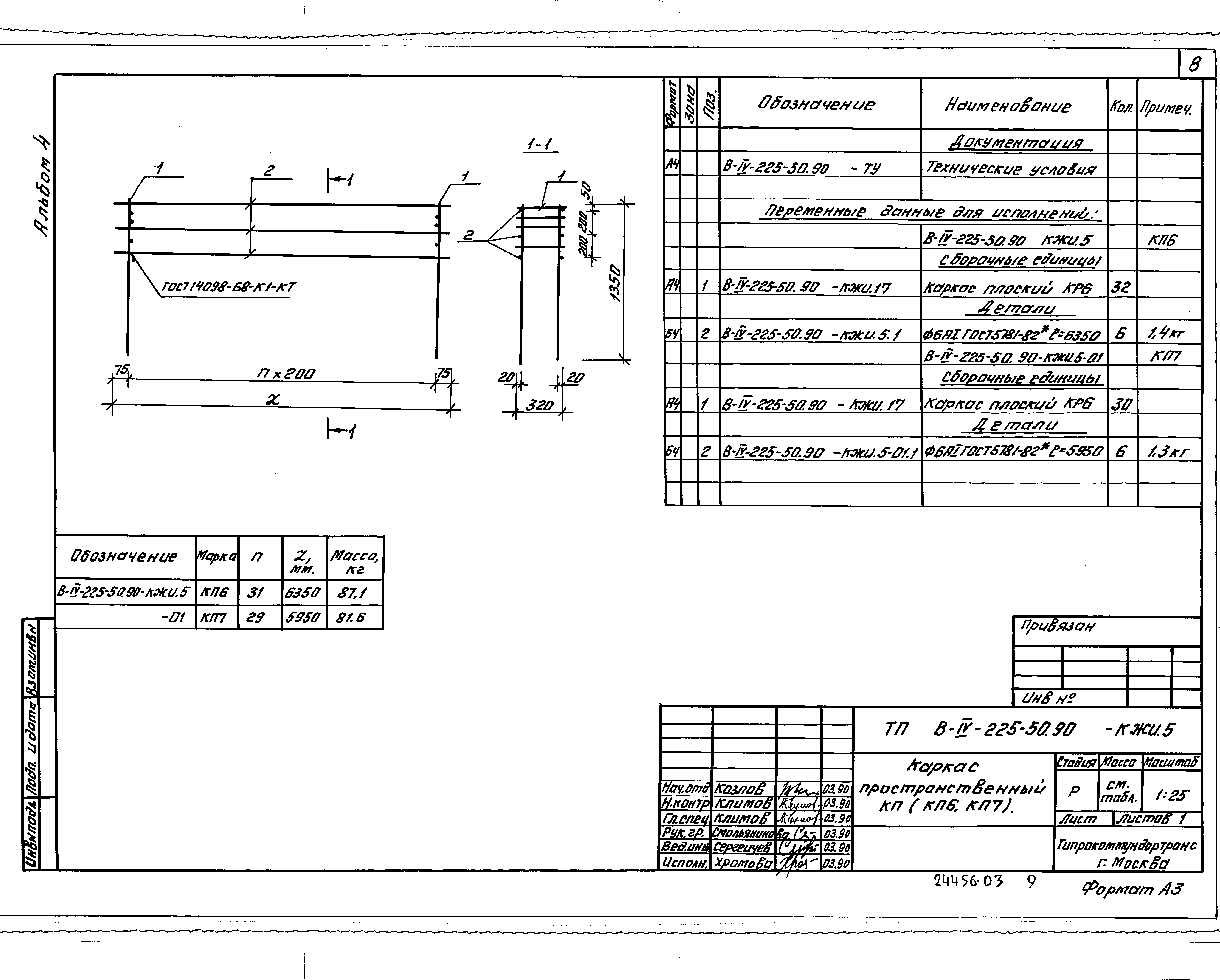 Типовой проект В-IV-225-50.90