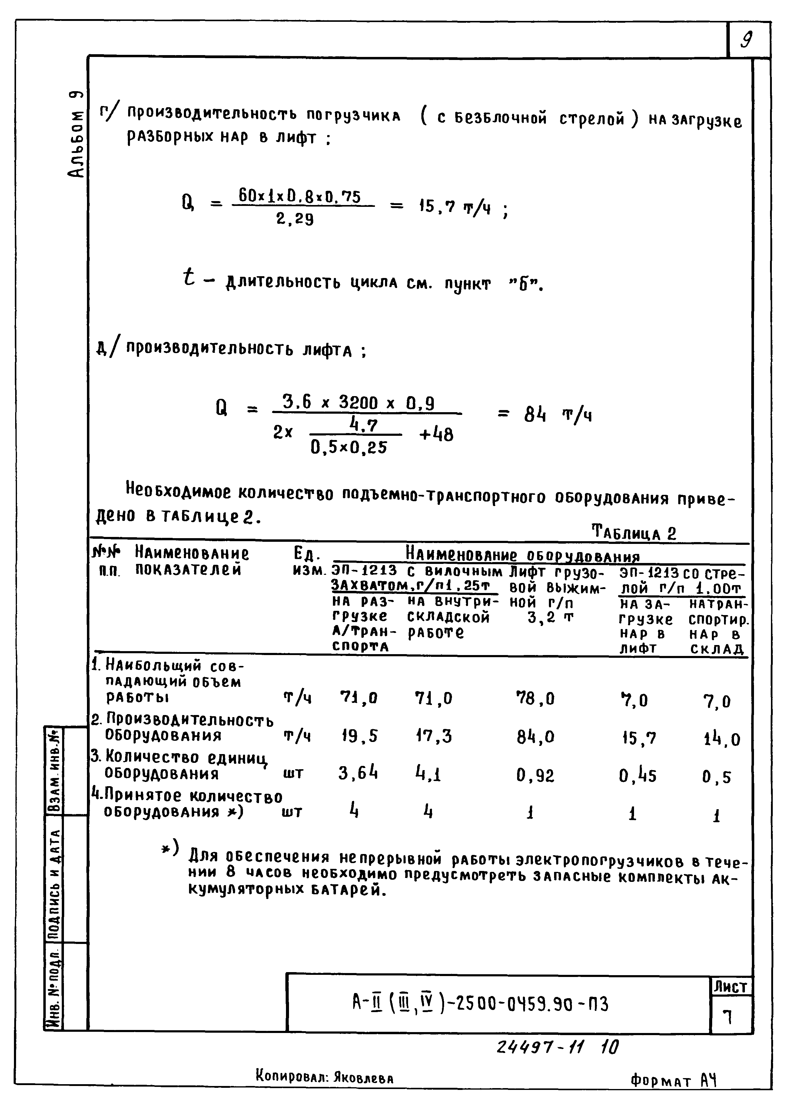 Типовые проектные решения А-II(III,IV)-2500-0459.90