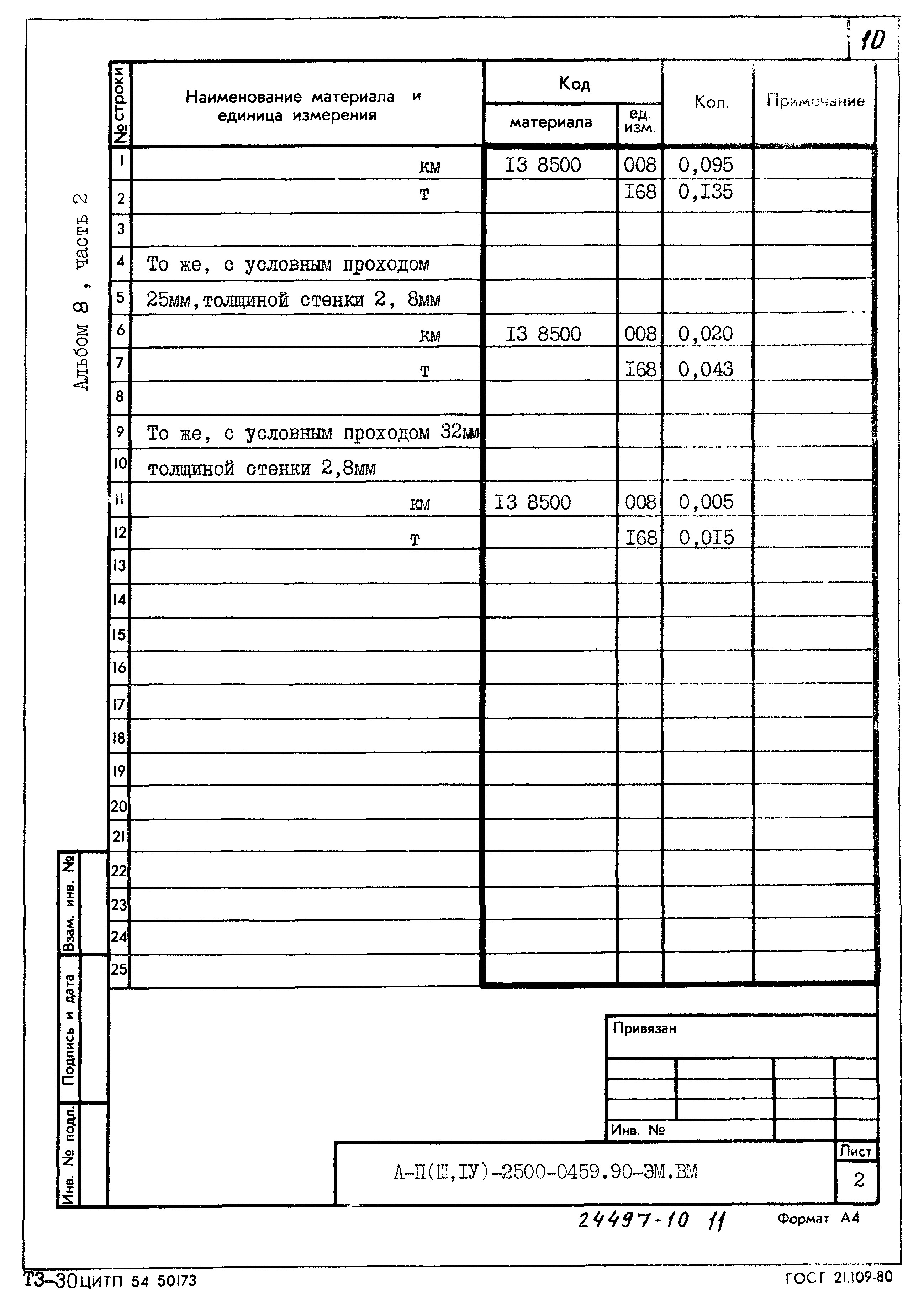 Типовые проектные решения А-II(III,IV)-2500-0459.90