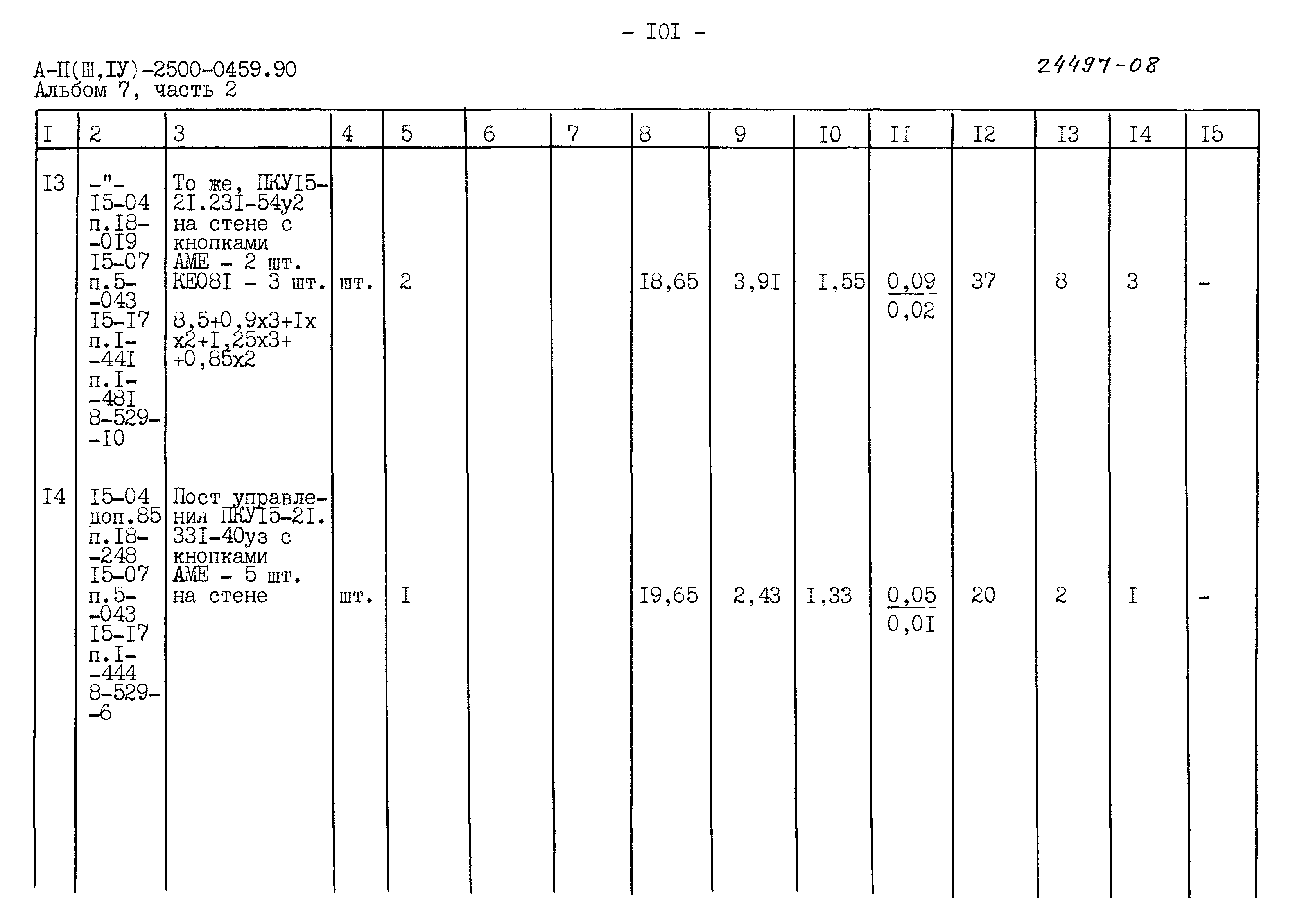 Типовые проектные решения А-II(III,IV)-2500-0459.90