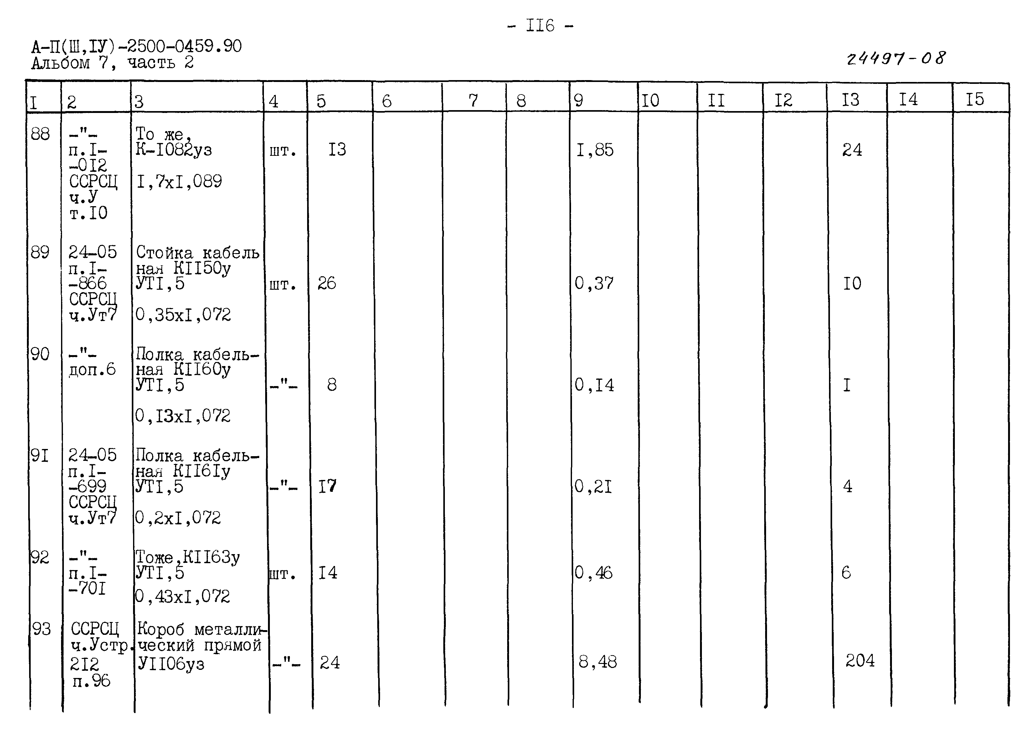 Типовые проектные решения А-II(III,IV)-2500-0459.90