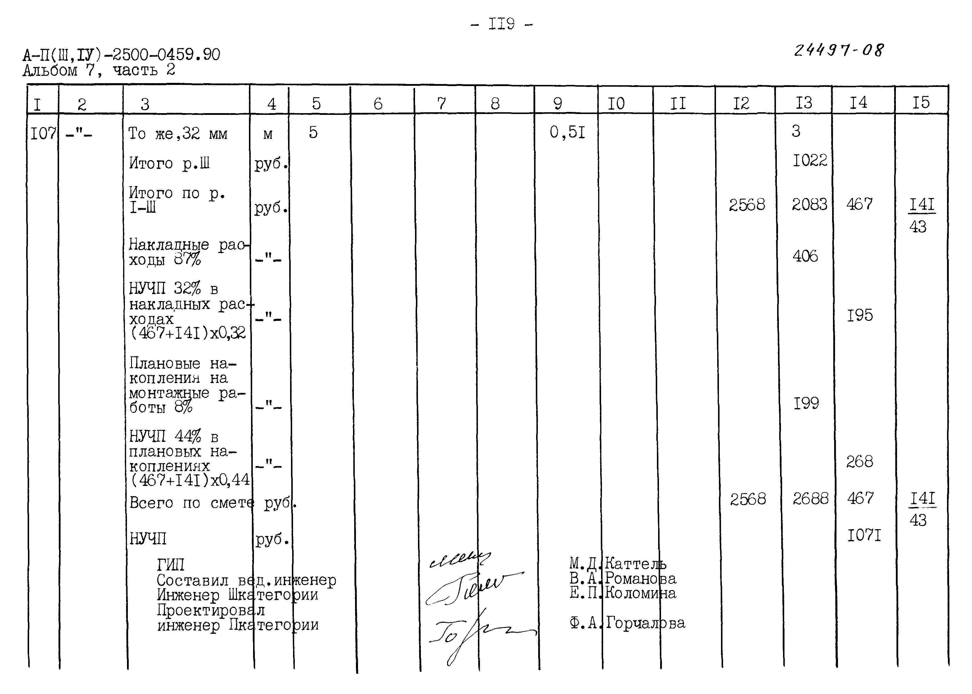 Типовые проектные решения А-II(III,IV)-2500-0459.90