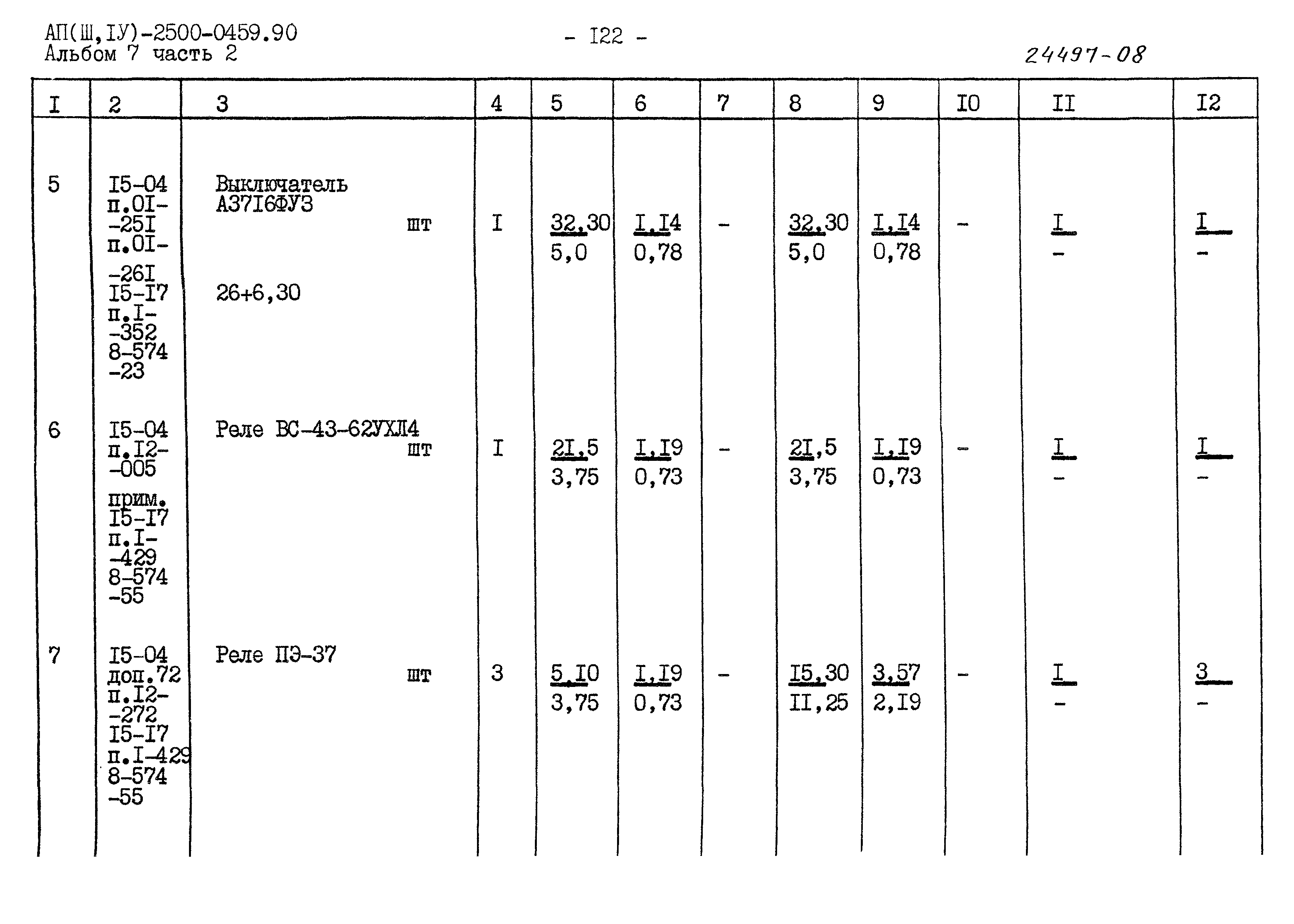 Типовые проектные решения А-II(III,IV)-2500-0459.90