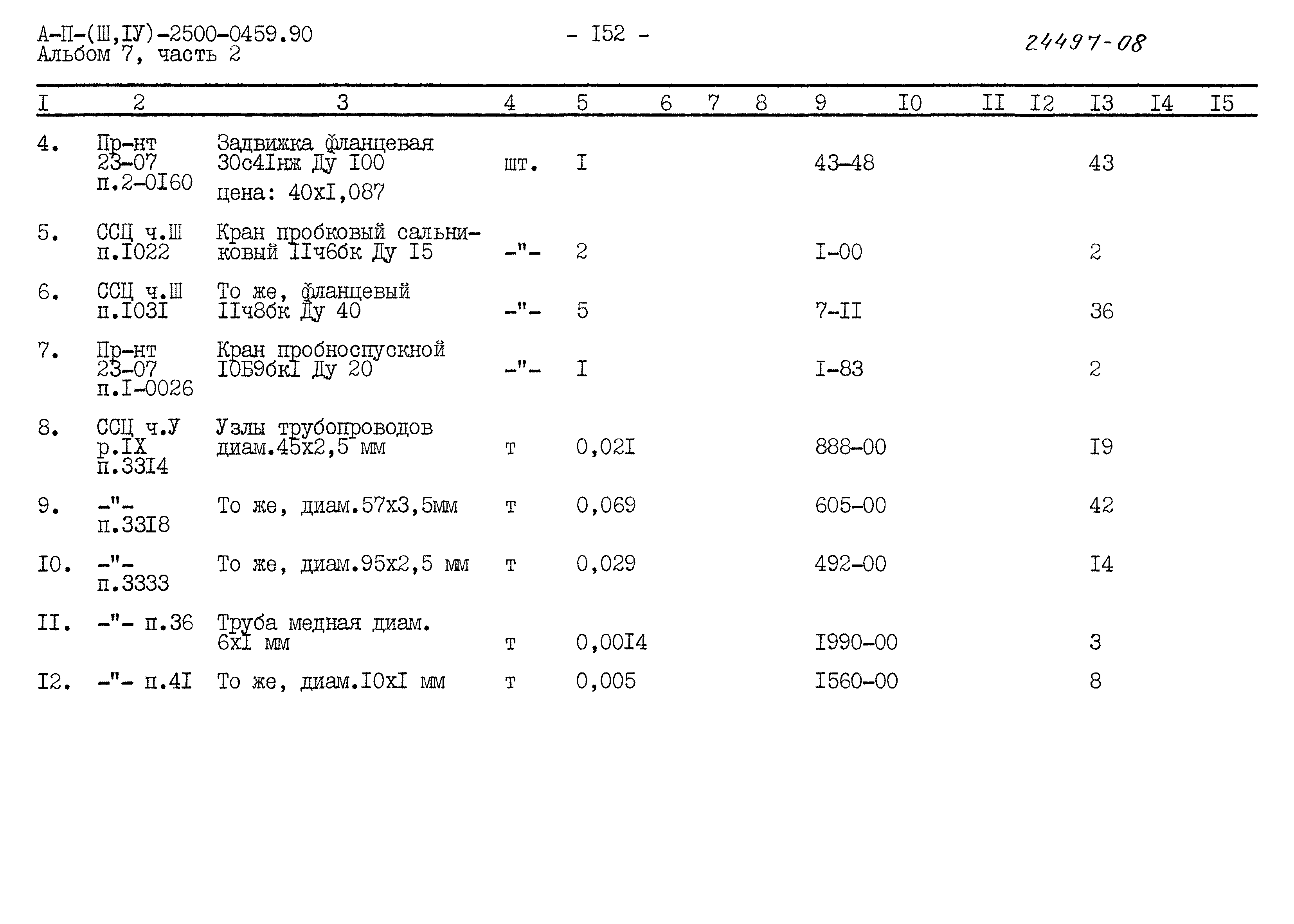 Типовые проектные решения А-II(III,IV)-2500-0459.90