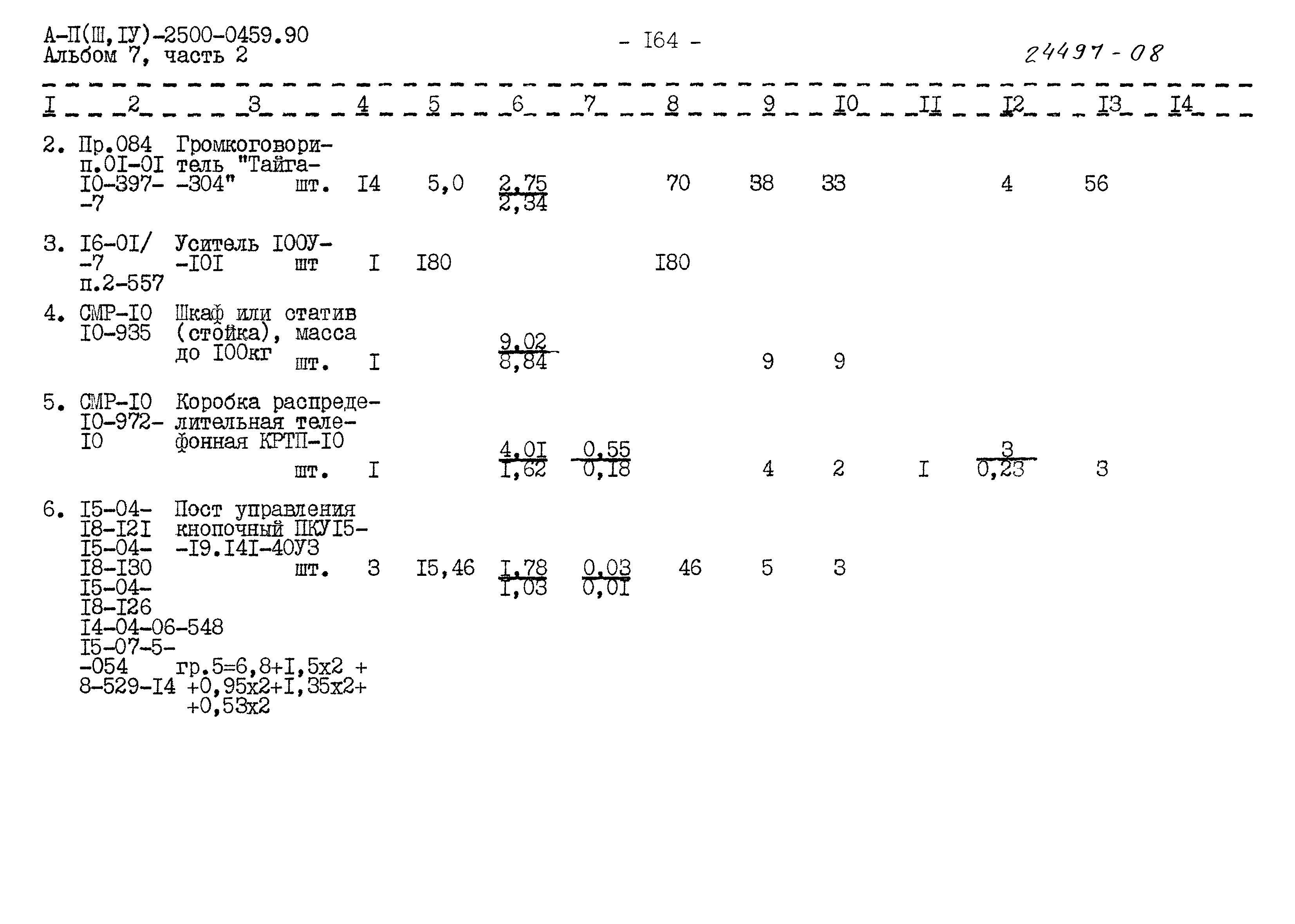 Типовые проектные решения А-II(III,IV)-2500-0459.90