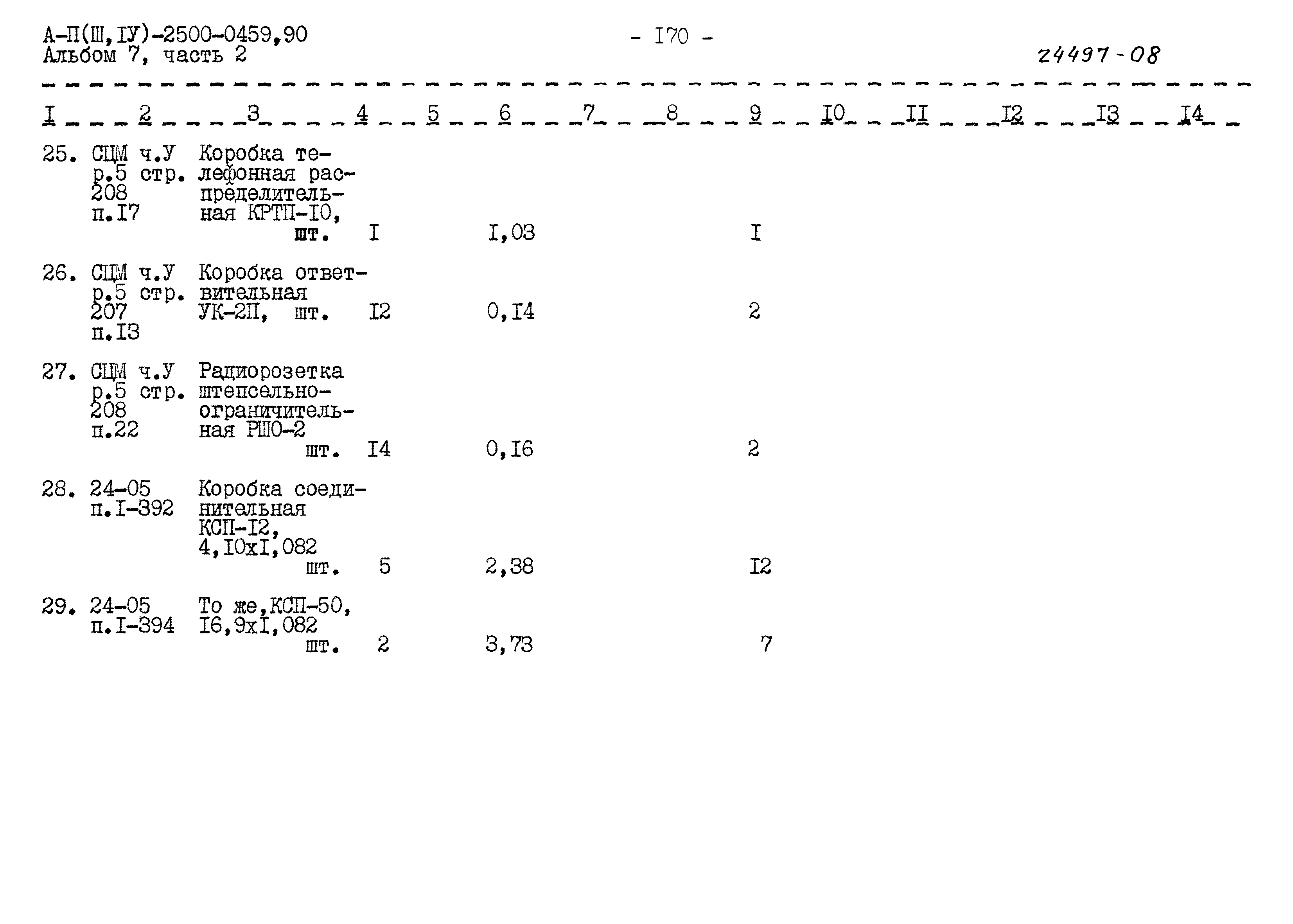 Типовые проектные решения А-II(III,IV)-2500-0459.90