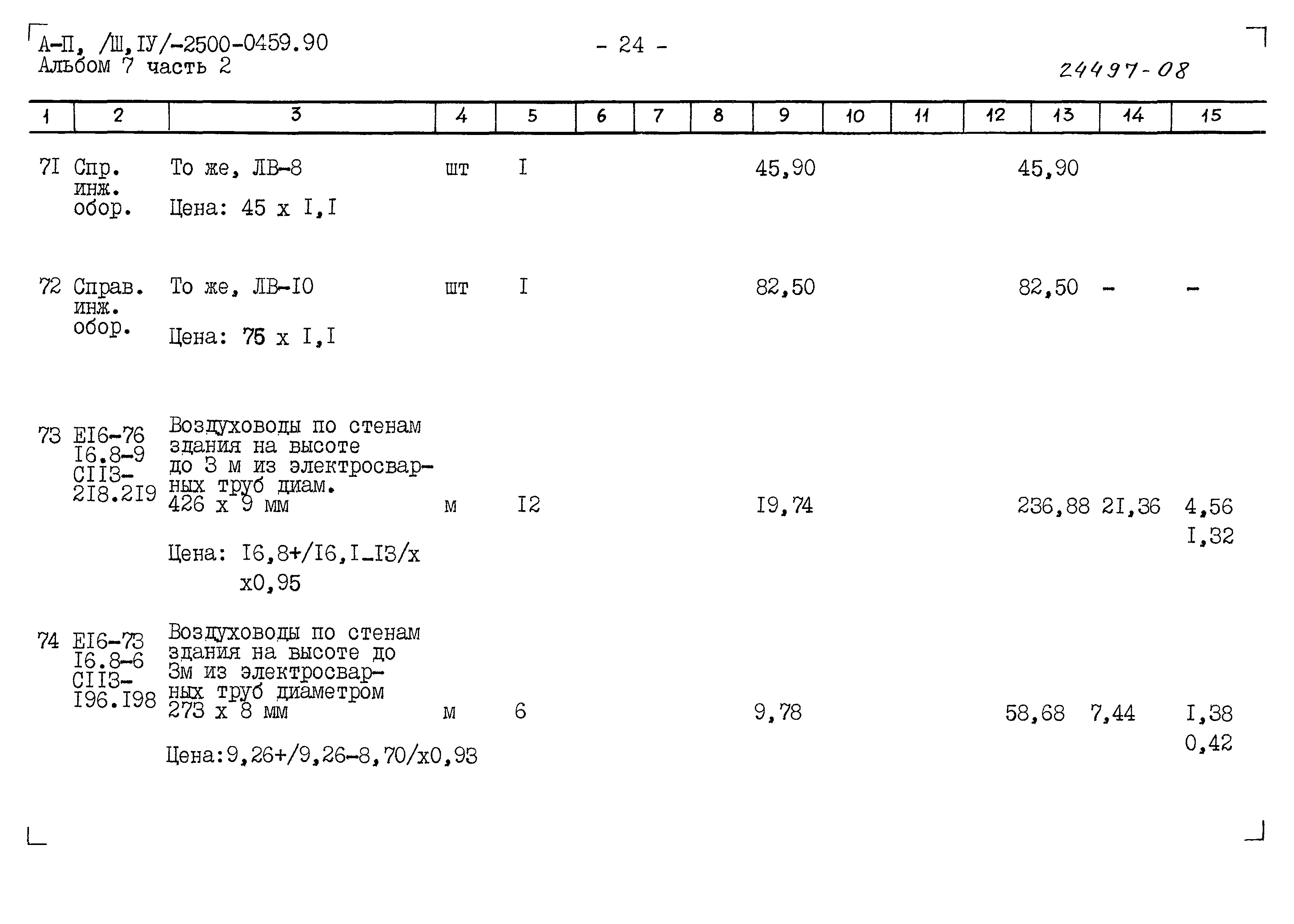 Типовые проектные решения А-II(III,IV)-2500-0459.90