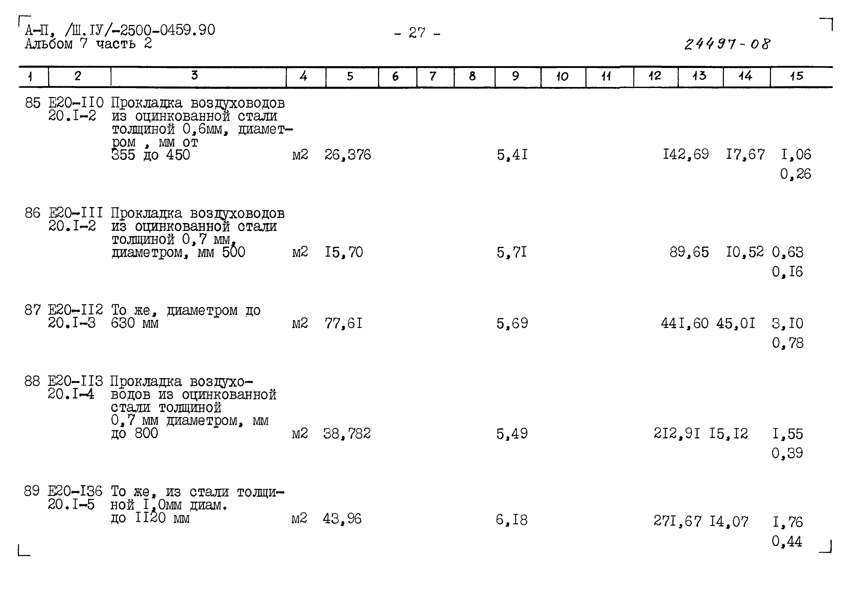 Типовые проектные решения А-II(III,IV)-2500-0459.90