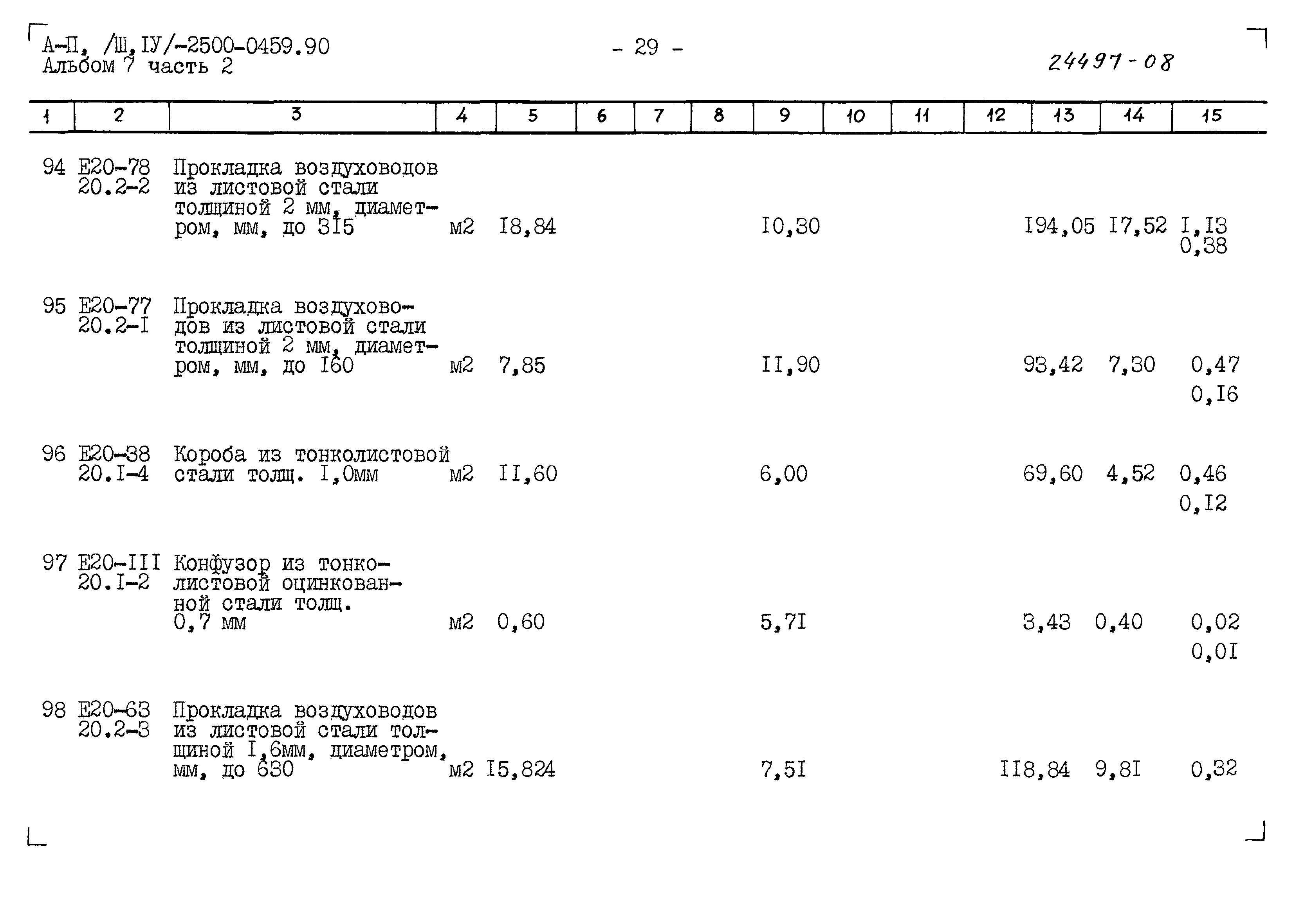 Типовые проектные решения А-II(III,IV)-2500-0459.90