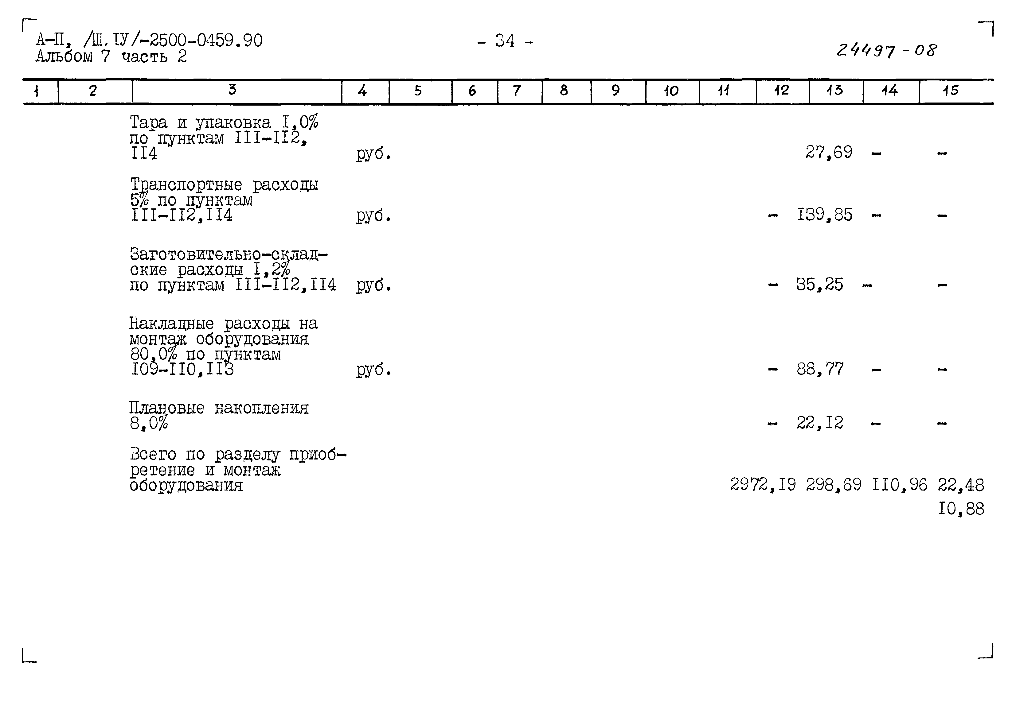 Типовые проектные решения А-II(III,IV)-2500-0459.90