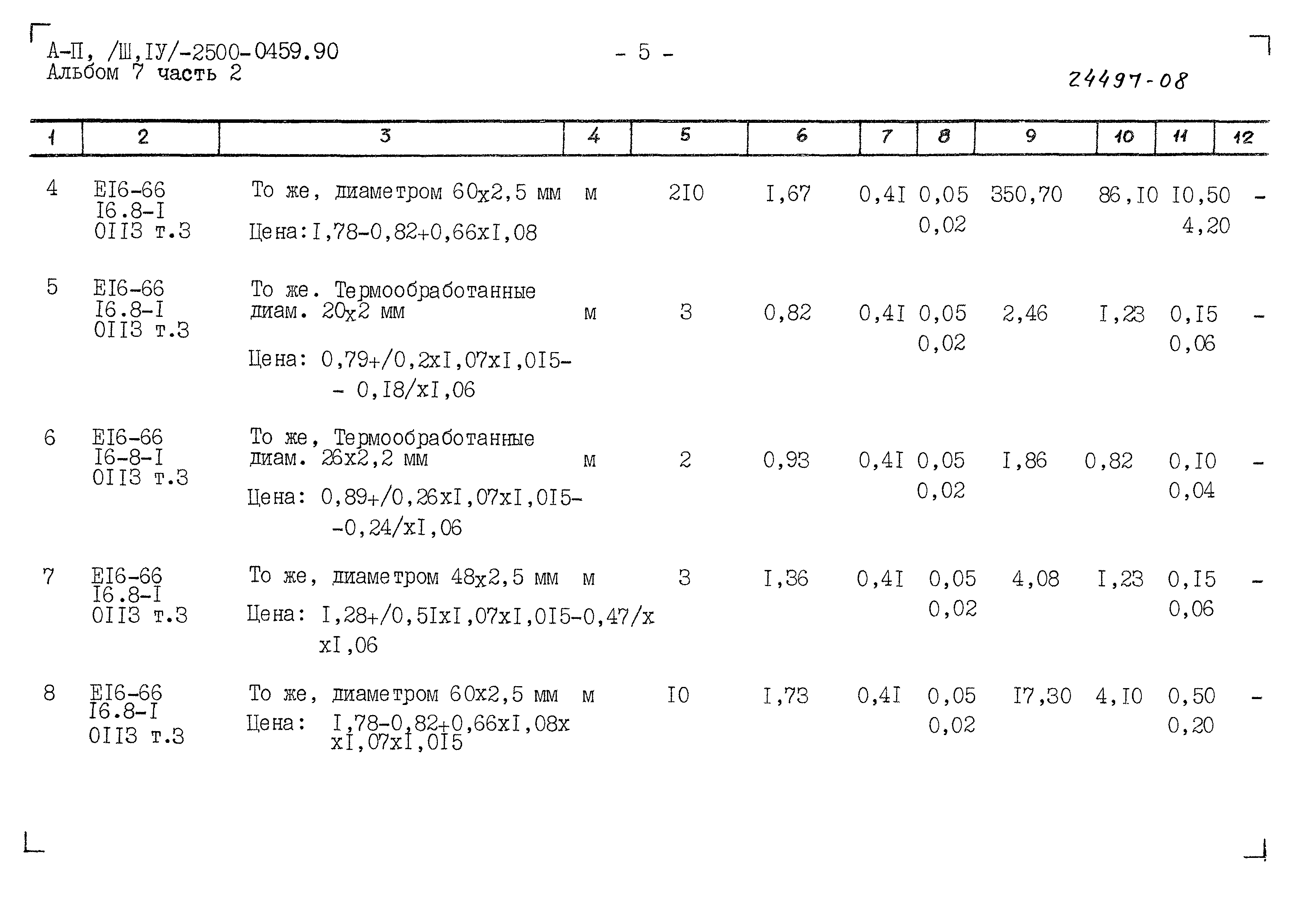 Типовые проектные решения А-II(III,IV)-2500-0459.90