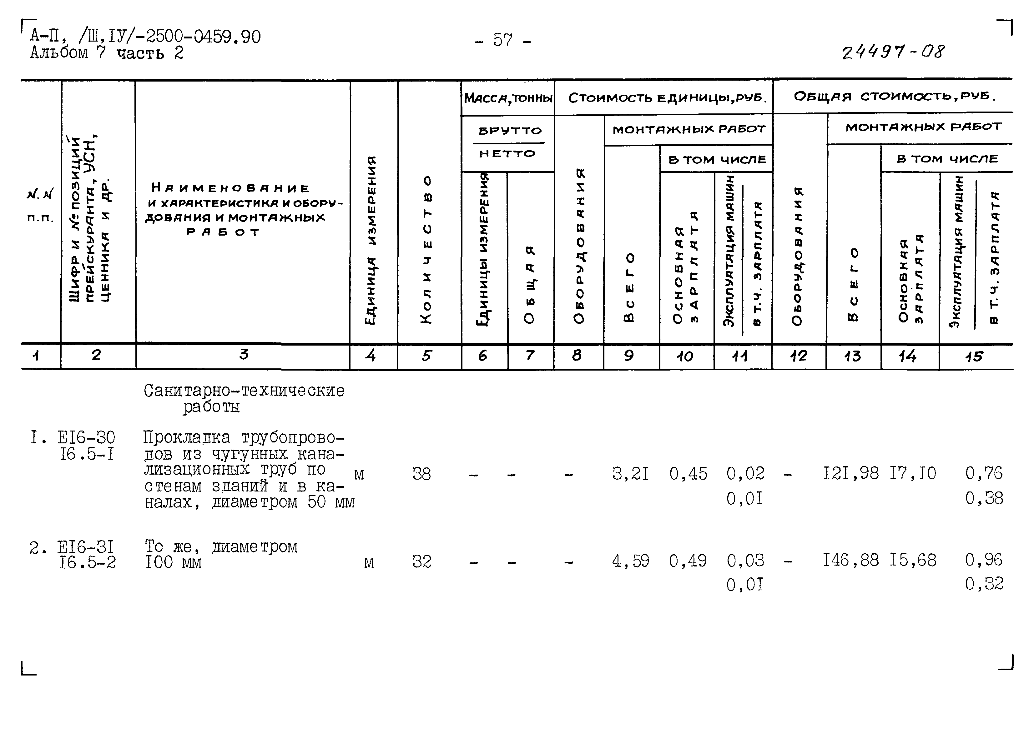 Типовые проектные решения А-II(III,IV)-2500-0459.90